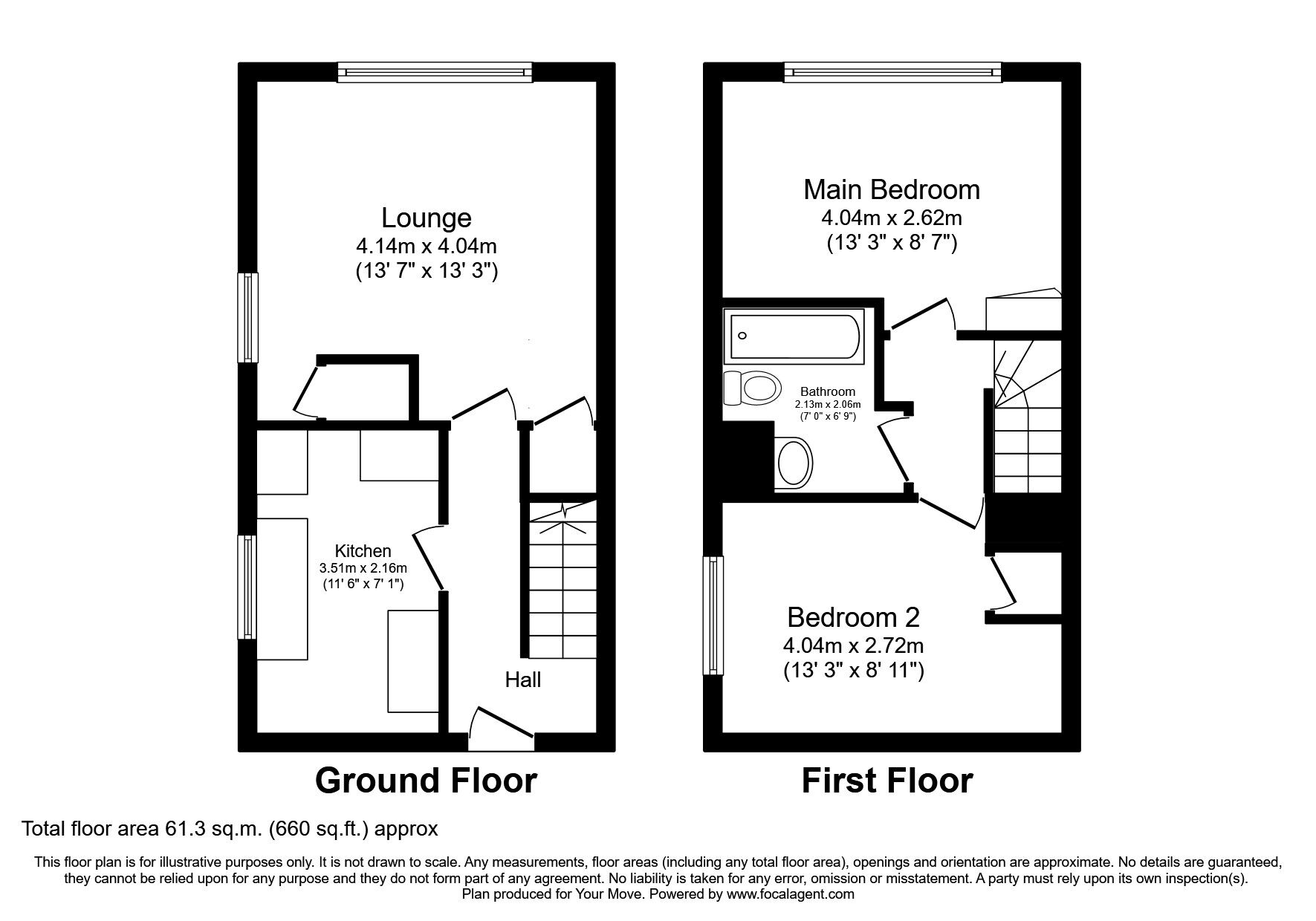 Floorplan of 2 bedroom  Flat for sale, Lydgate Road, Southampton, Hampshire, SO19