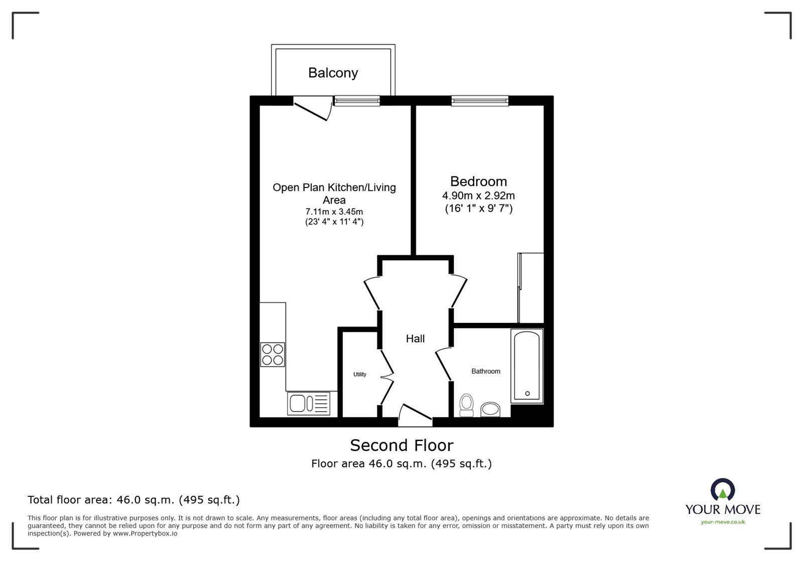 Floorplan of 1 bedroom  Flat for sale, Capstan Road, Southampton, Hampshire, SO19