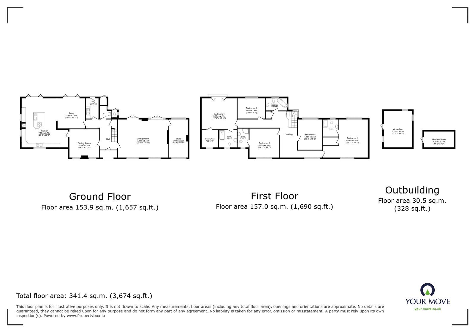 Floorplan of 5 bedroom Detached House for sale, Kingsmead, Wickham, Hampshire, PO17