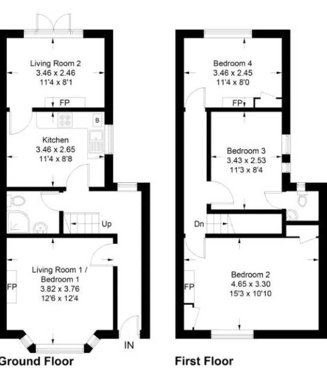 Floorplan of 4 bedroom Mid Terrace House to rent, Arnold Road, Southampton, Hampshire, SO17