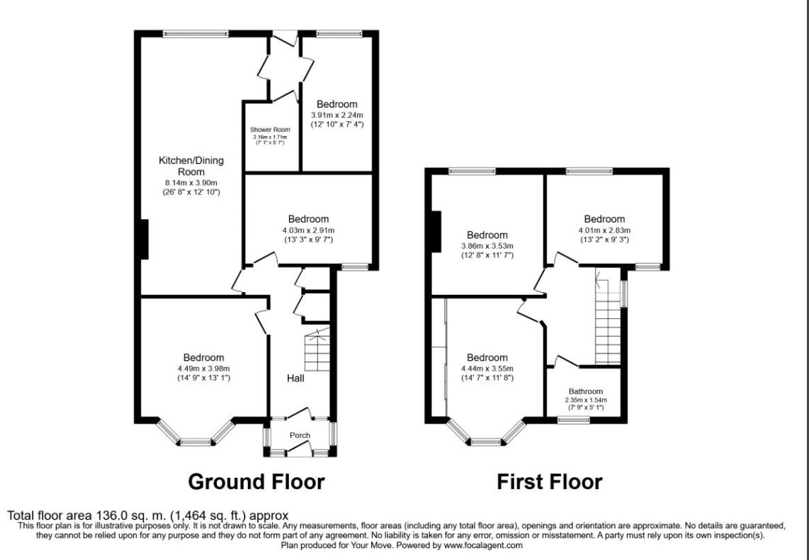 Floorplan of 6 bedroom  House to rent, Ripstone Gardens, Southampton, Hampshire, SO17