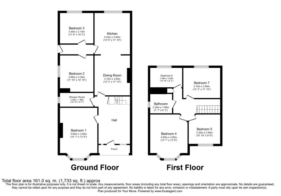 Floorplan of 7 bedroom  House to rent, Hartley Avenue, Southampton, Hampshire, SO17