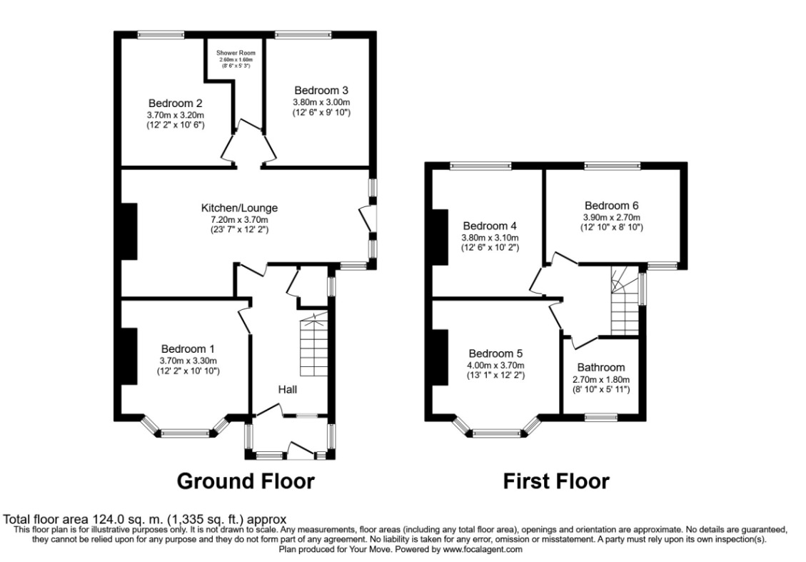 Floorplan of 6 bedroom Semi Detached House to rent, Merton Road, Southampton, Hampshire, SO17