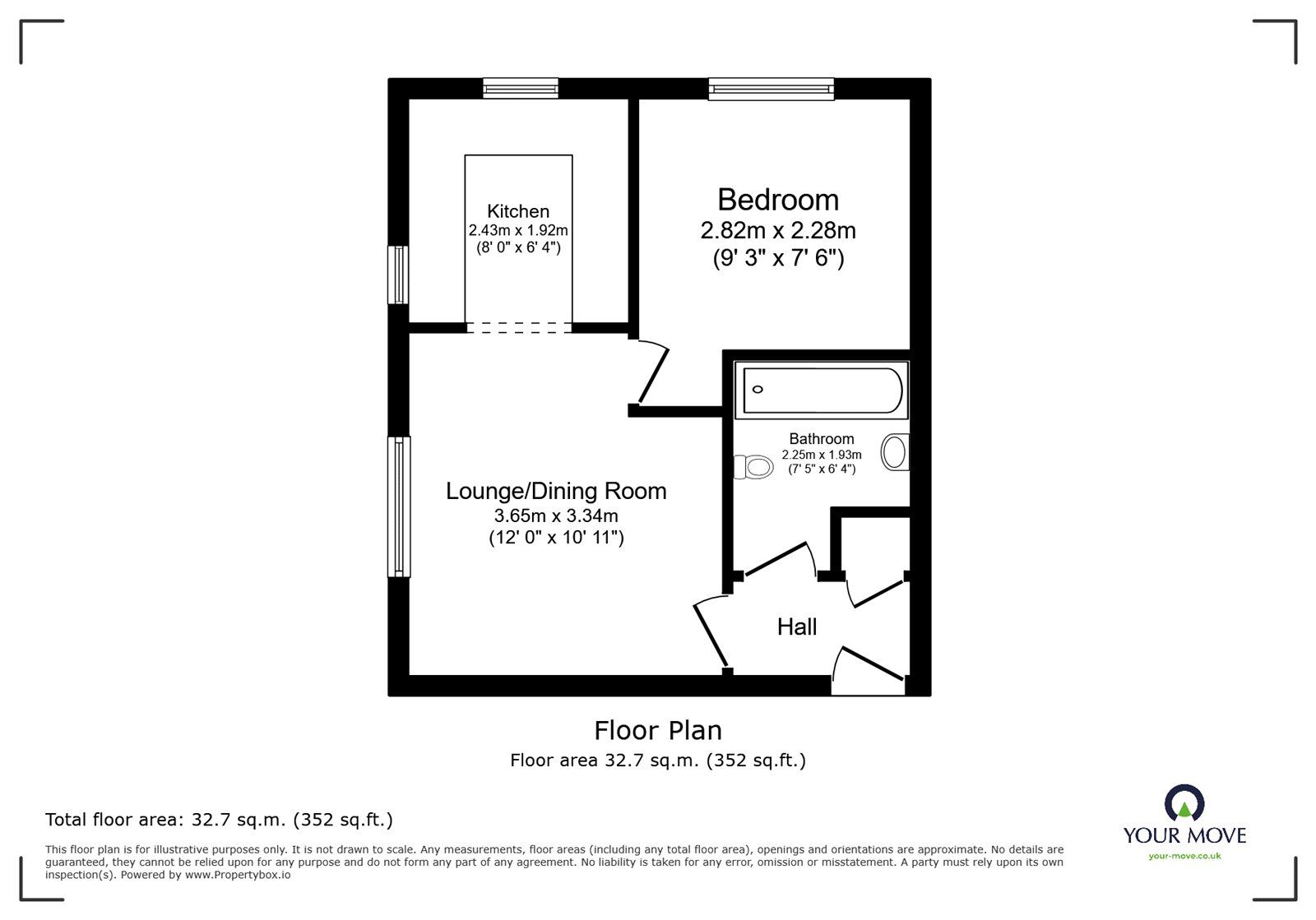 Floorplan of 1 bedroom Flat for sale, Kern Close, Southampton, City Of Southampton, SO16