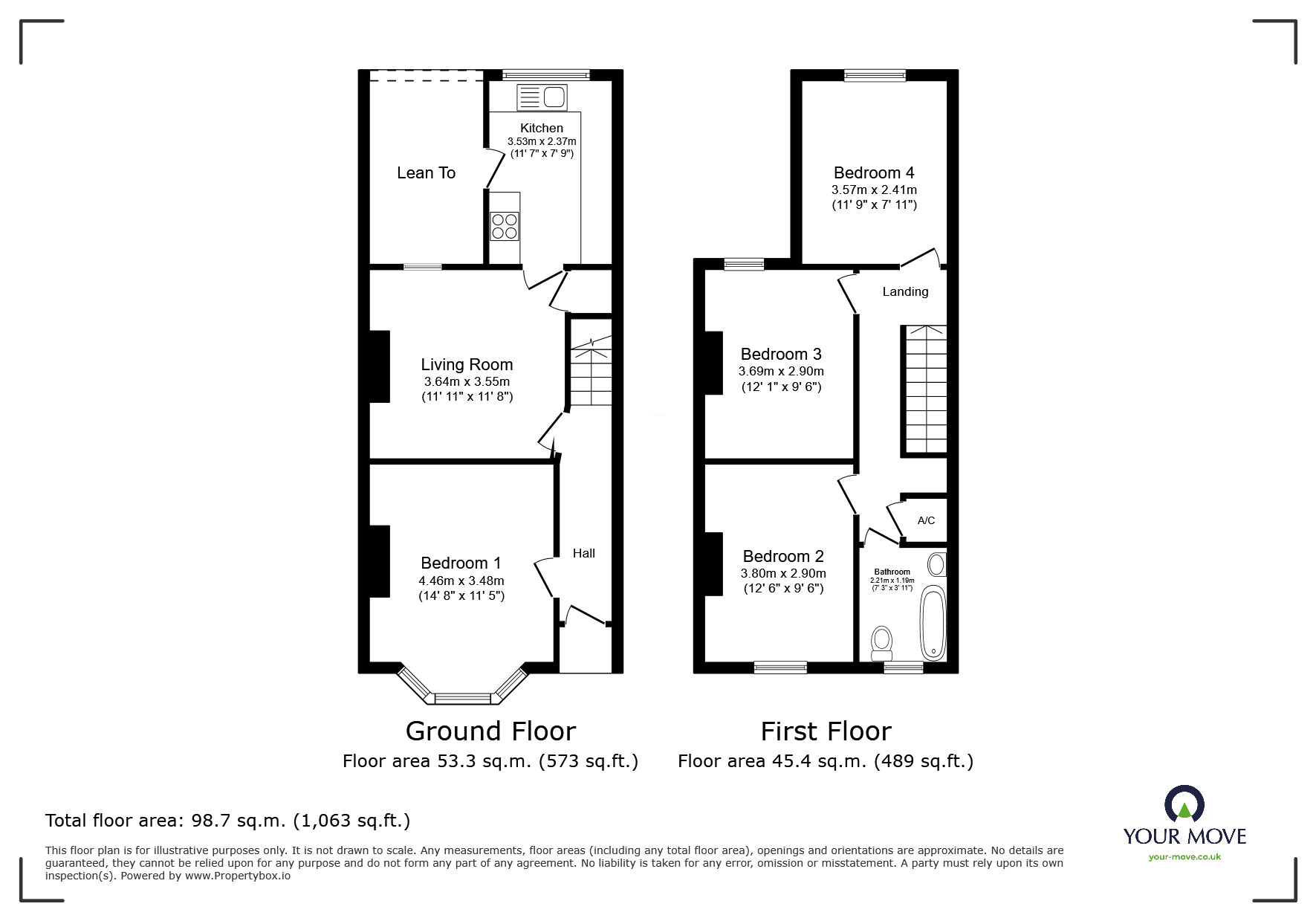 Floorplan of 4 bedroom Mid Terrace House for sale, Northcote Road, Southampton, Hampshire, SO17
