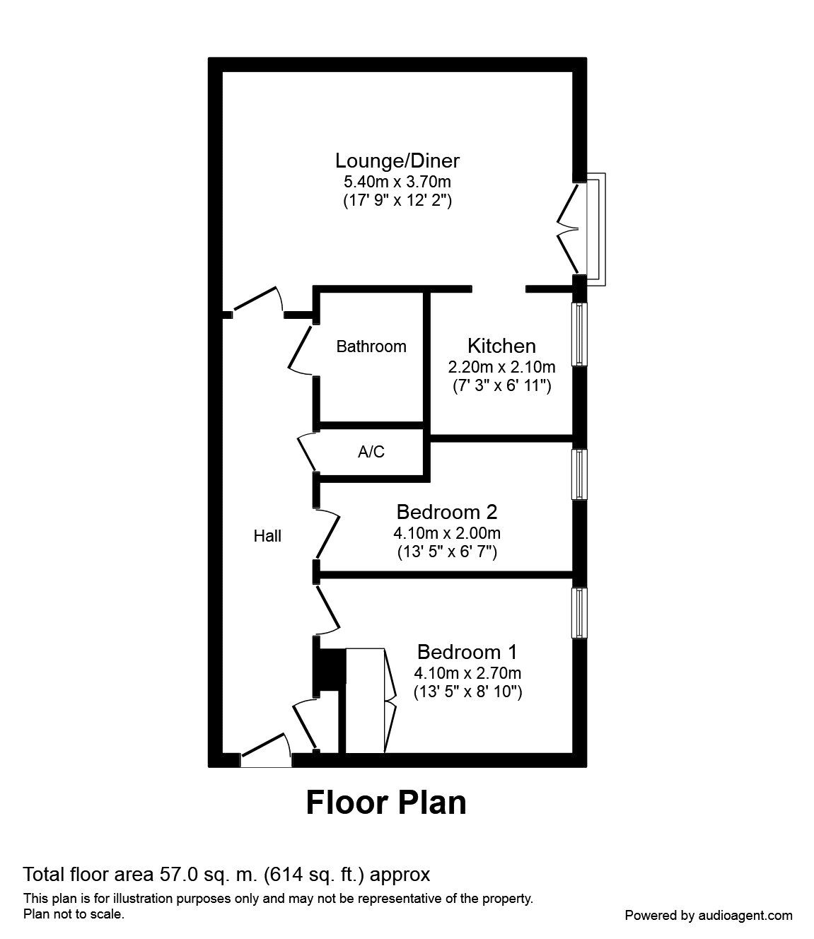 Floorplan of 2 bedroom Flat for sale, White Star Place, Southampton, Hampshire, SO14