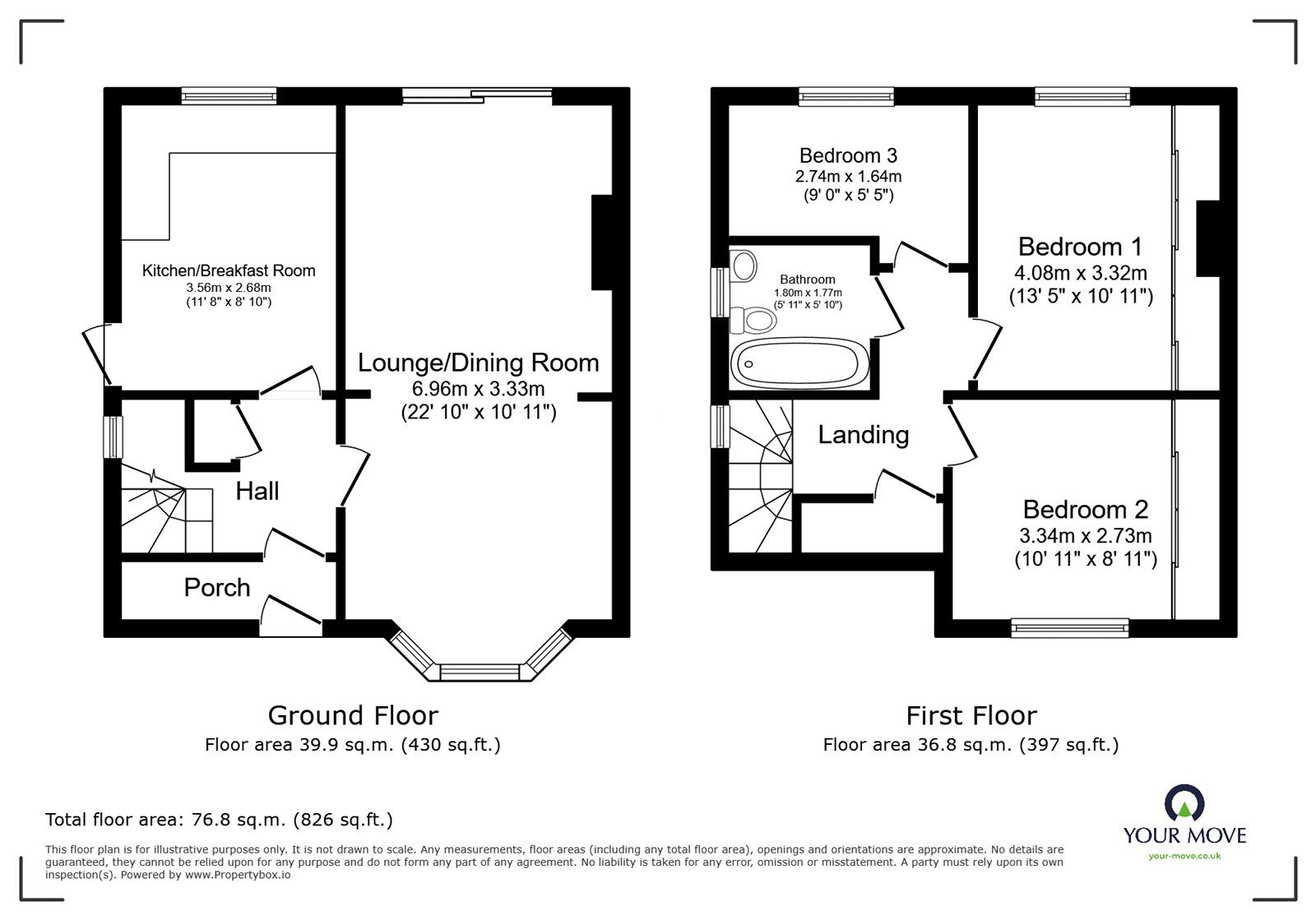 Floorplan of 3 bedroom Semi Detached House for sale, Rownhams Road, Southampton, Hampshire, SO16