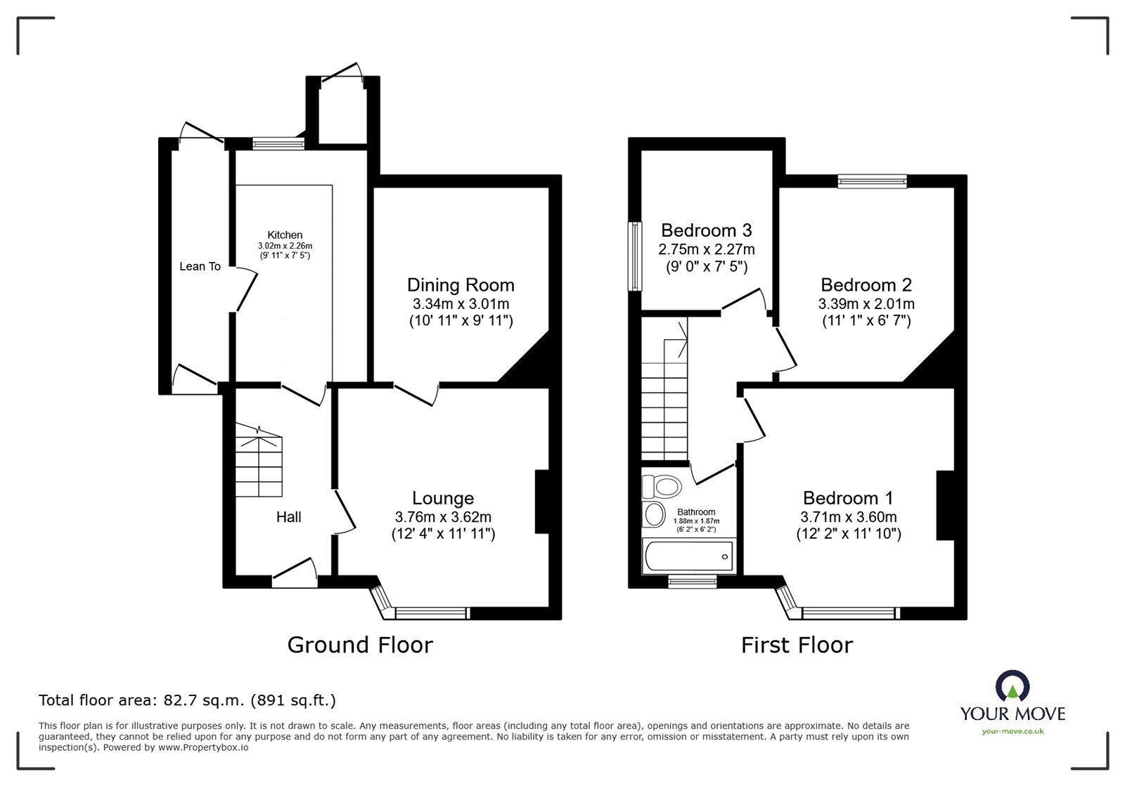 Floorplan of 3 bedroom Semi Detached House for sale, Knighton Road, Southampton, Hampshire, SO19