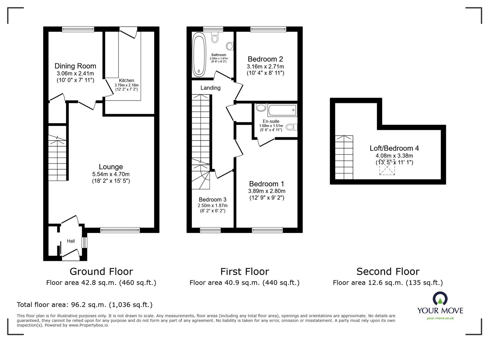 Floorplan of 4 bedroom Mid Terrace House for sale, Arden Close, Southampton, SO18
