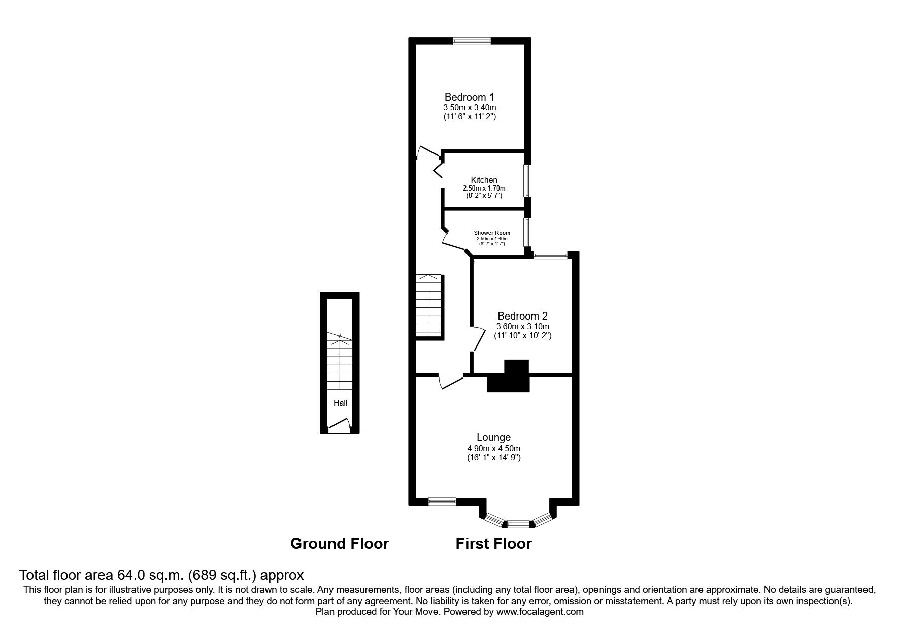 Floorplan of 2 bedroom Flat for sale, Bellemoor Road, Southampton, Hampshire, SO15