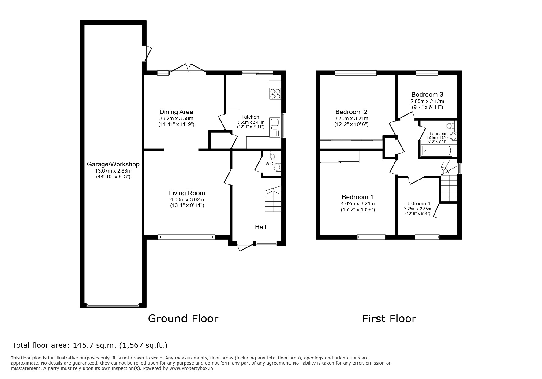 Floorplan of 4 bedroom Detached House for sale, Roselands Drive, Paignton, Devon, TQ4
