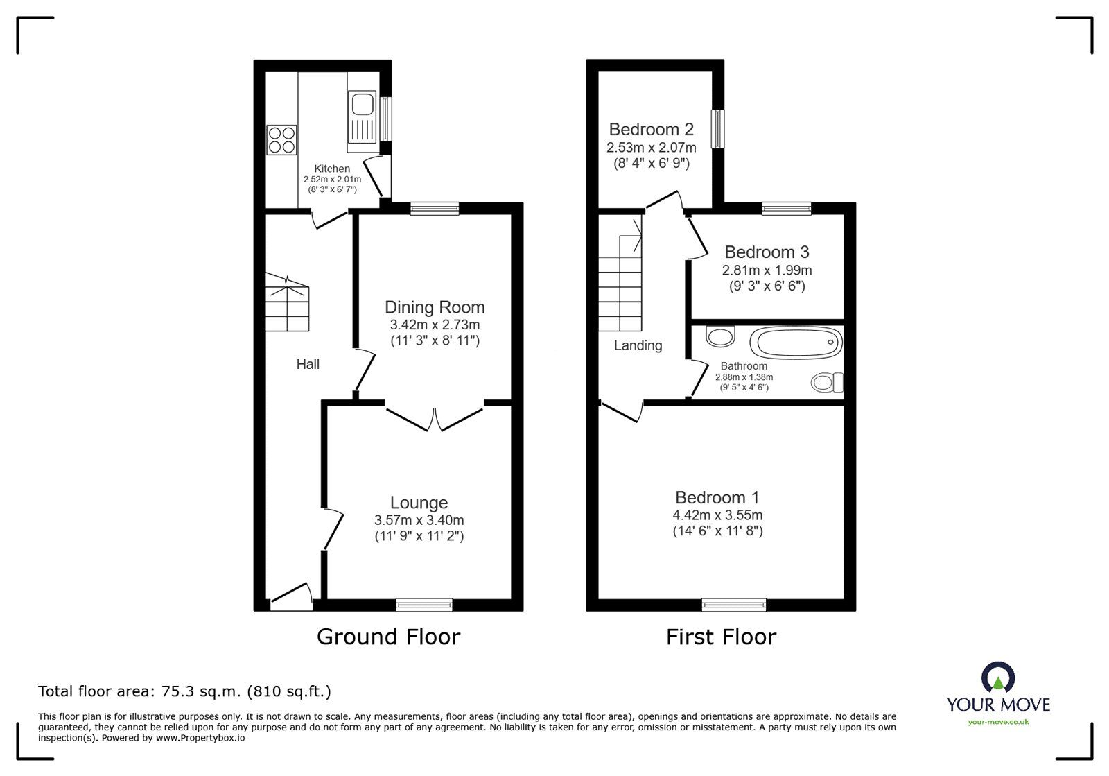 Floorplan of 3 bedroom Semi Detached House for sale, Firgrove Road, Southampton, Hampshire, SO15