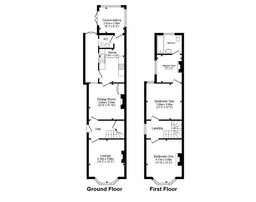 Floorplan of 3 bedroom Semi Detached House for sale, Shirley Park Road, Southampton, Hampshire, SO16