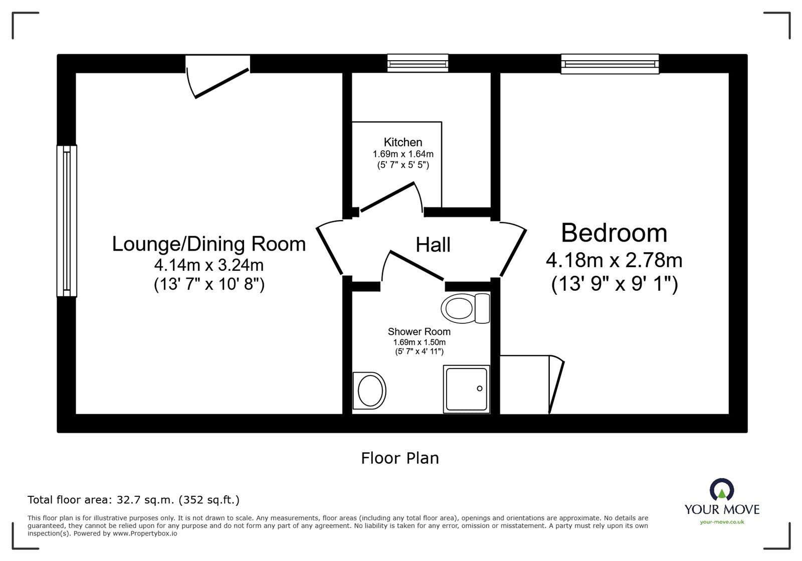Floorplan of 1 bedroom Flat for sale, Hill Lane, Southampton, Hampshire, SO15