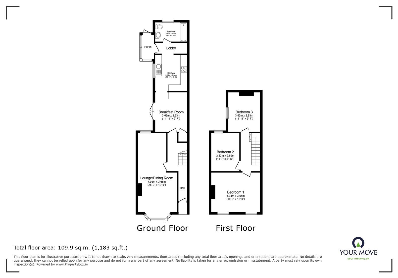 Floorplan of 3 bedroom Detached House for sale, Aberdeen Road, Southampton, Hampshire, SO17