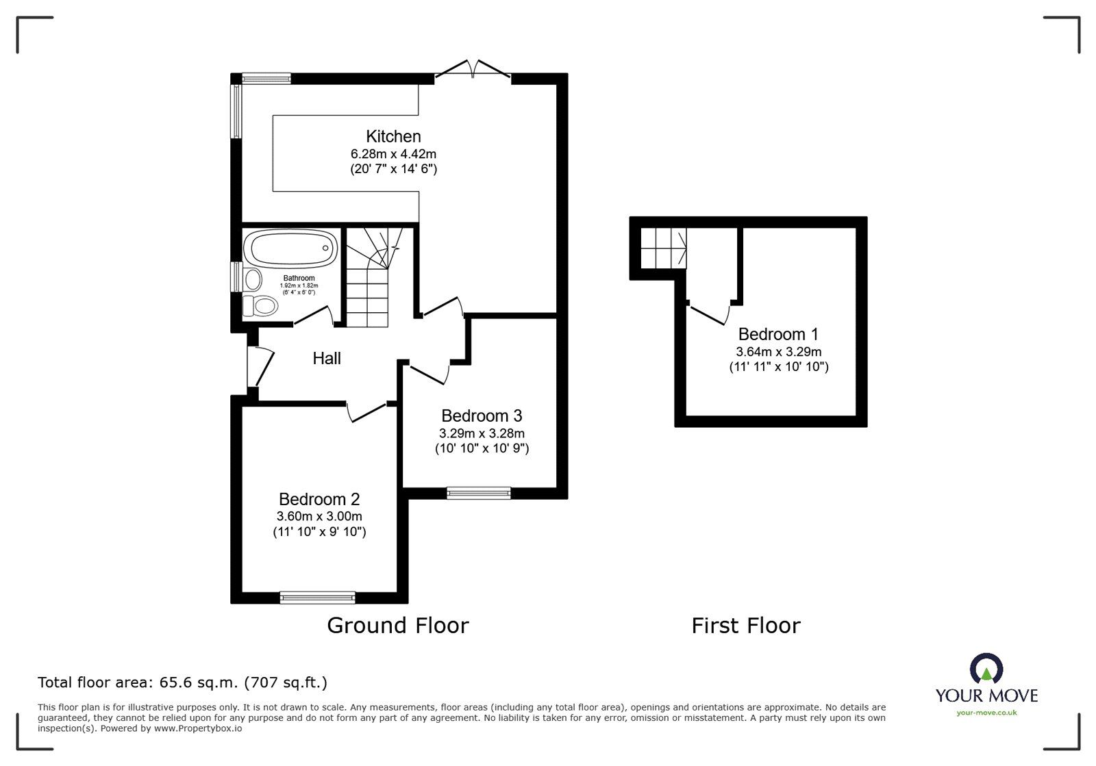 Floorplan of 3 bedroom Semi Detached Bungalow for sale, Hinton Crescent, Southampton, Hampshire, SO19