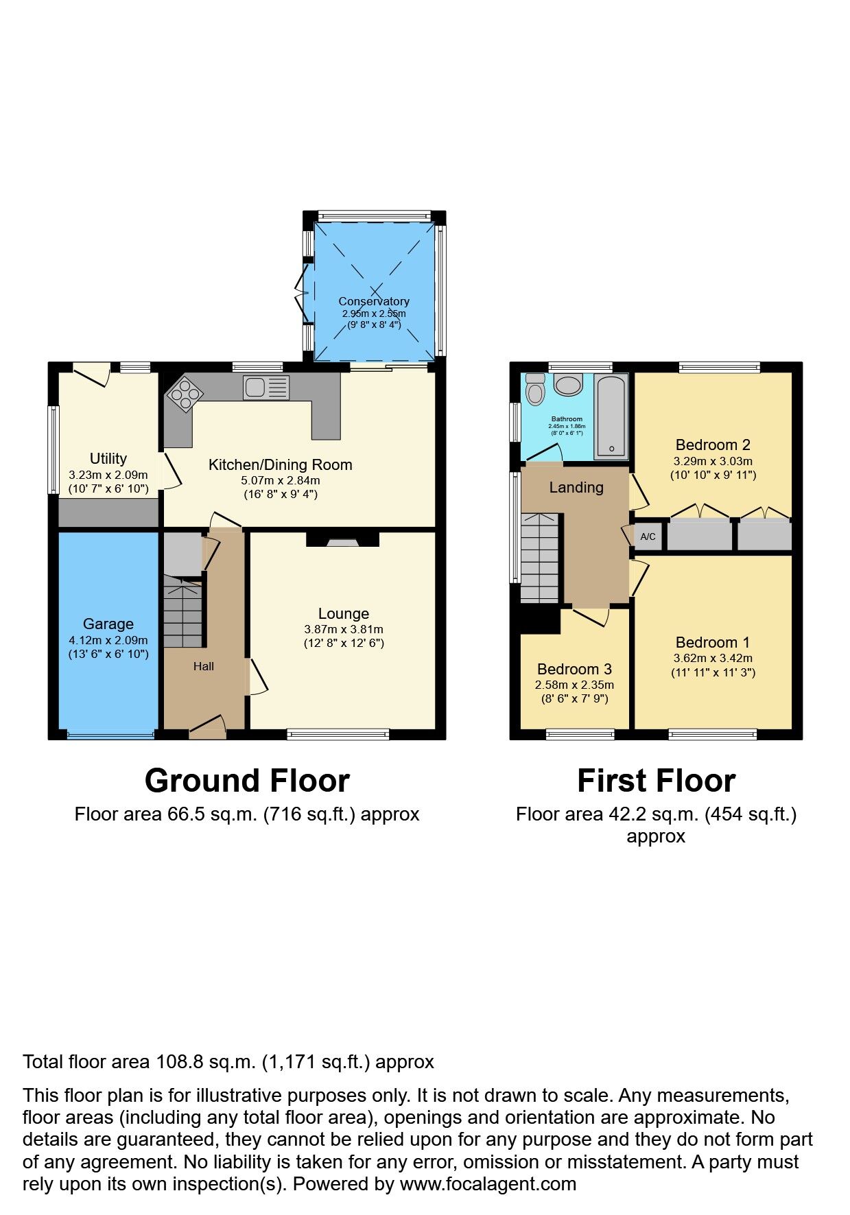 Floorplan of 3 bedroom Semi Detached House for sale, Longville Road, Shrewsbury, Shropshire, SY1