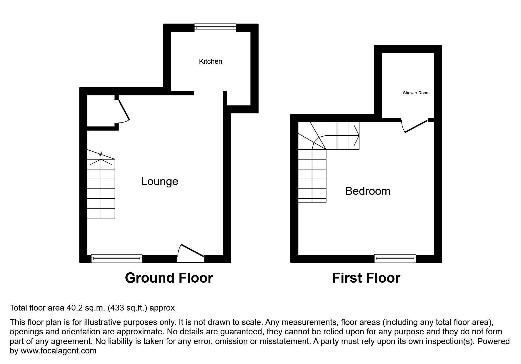 Floorplan of Mid Terrace House for sale, Shrewsbury Road, Bomere Heath, Shropshire, SY4