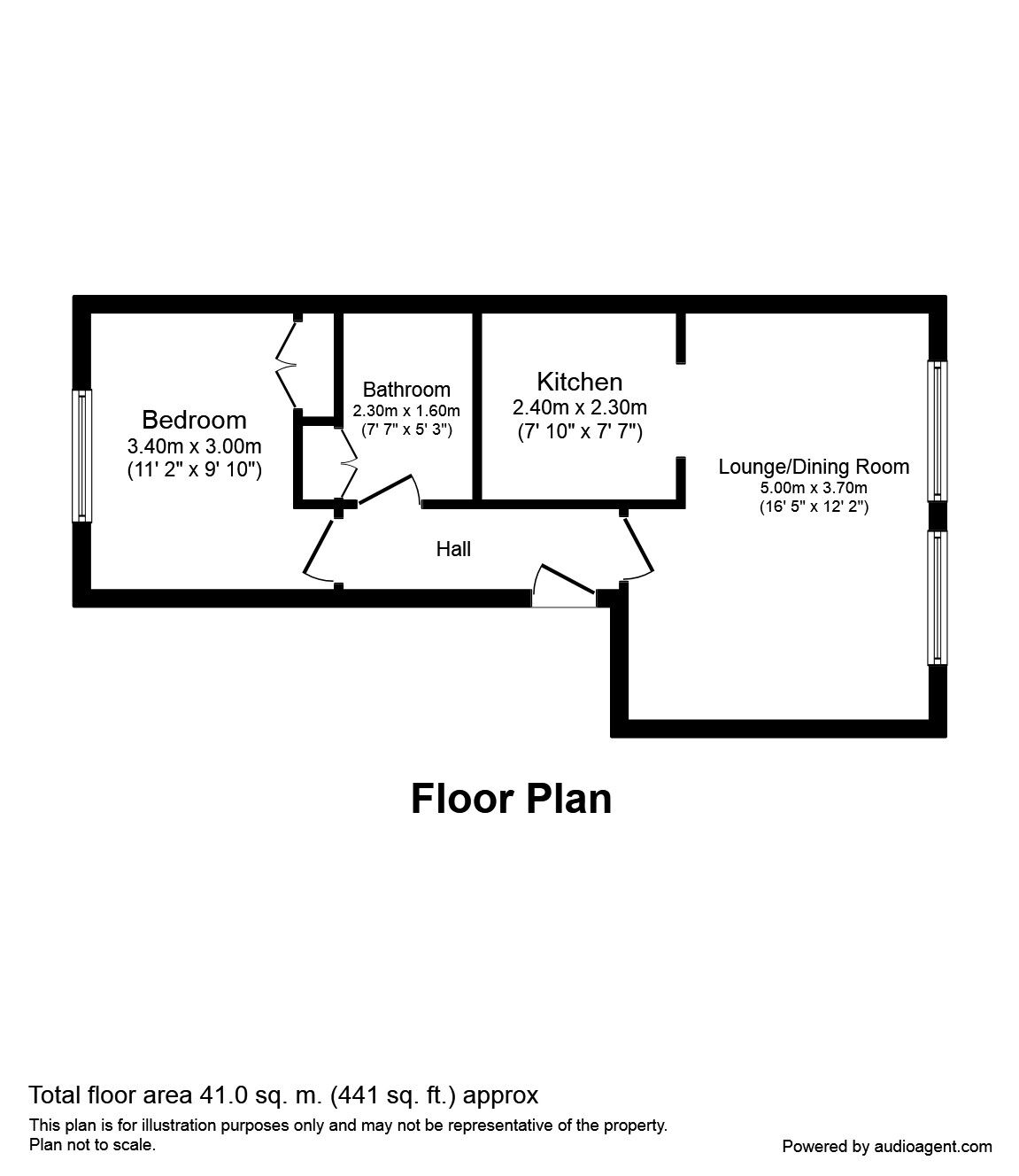 Floorplan of 1 bedroom  Flat to rent, Armory Lane, Portsmouth, PO1