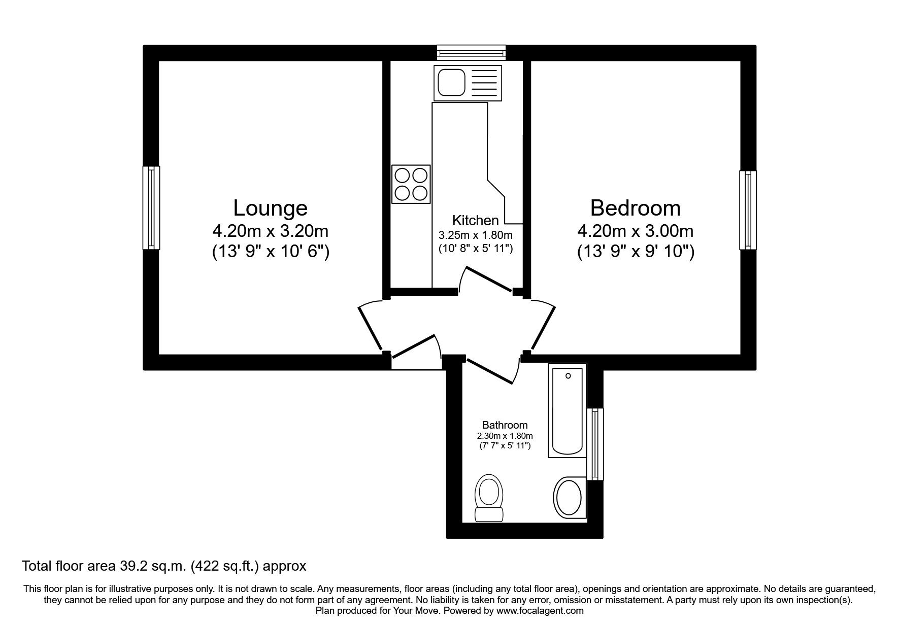 Floorplan of 1 bedroom Flat to rent, Victoria Road North, Southsea, Hampshire, PO5
