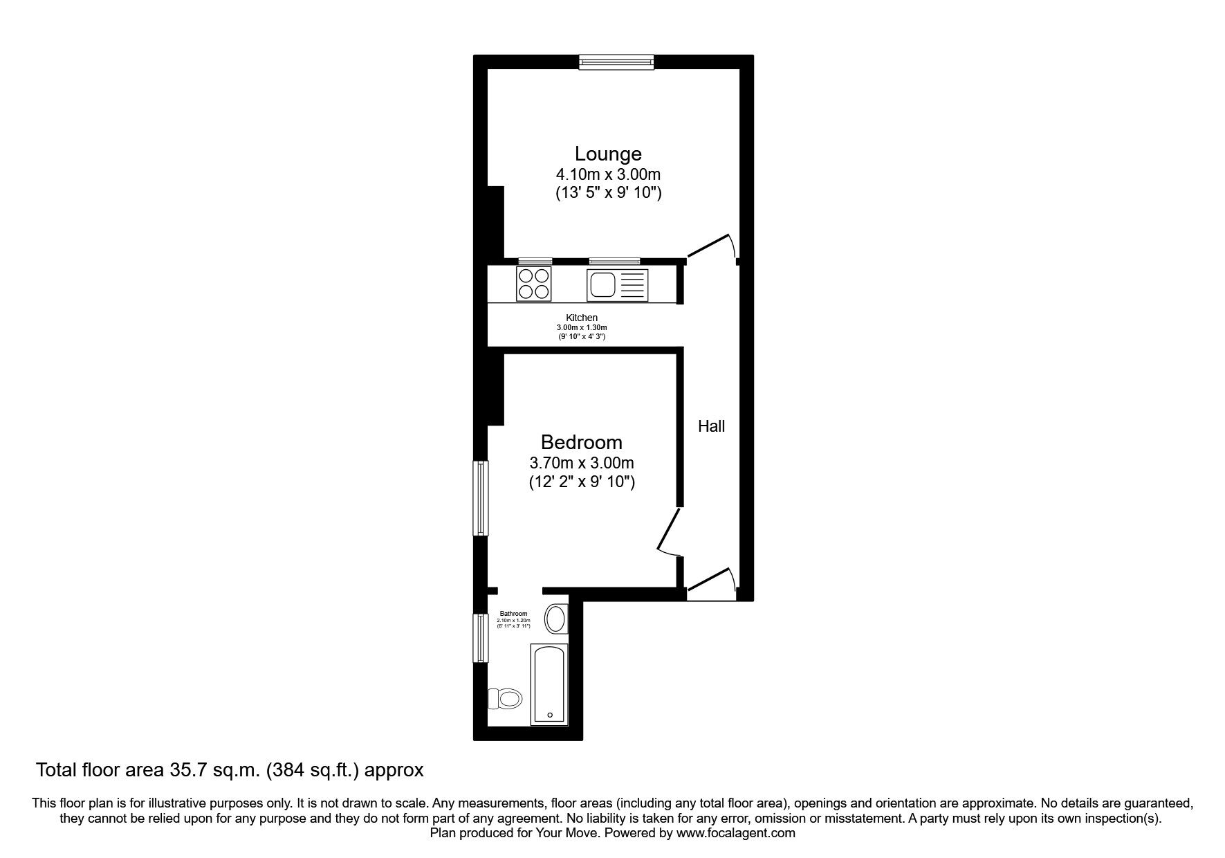 Floorplan of 1 bedroom  Flat to rent, Western Parade, Southsea, Hampshire, PO5