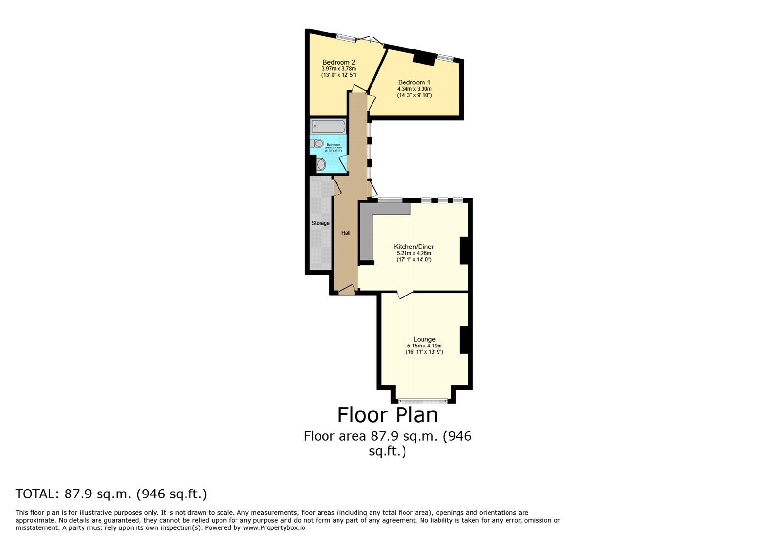 Floorplan of 2 bedroom  Flat for sale, Western Parade, Southsea, Hampshire, PO5
