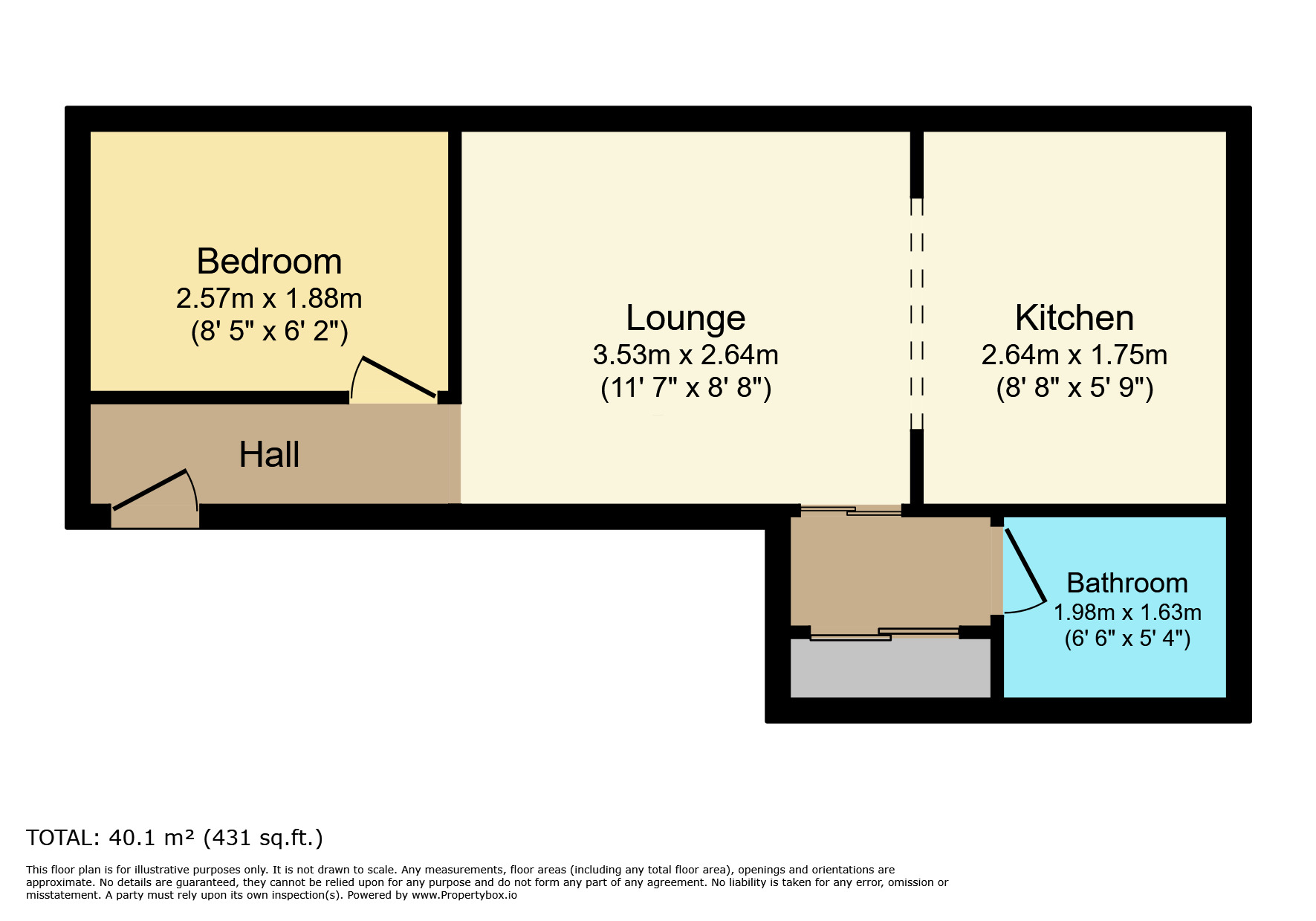 Floorplan of 1 bedroom  Flat for sale, Crombie Close, Waterlooville, Hampshire, PO8