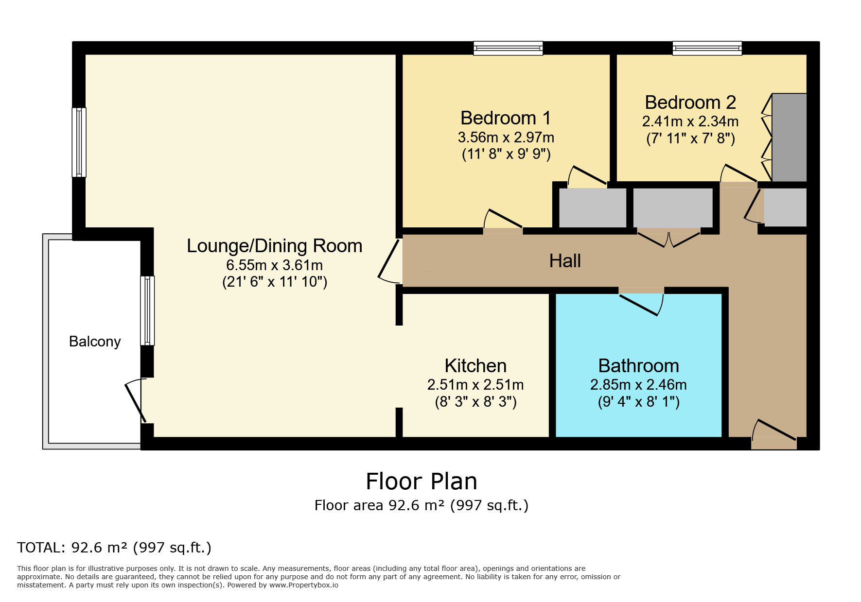 Floorplan of 2 bedroom  Flat for sale, Brockhampton Road, Havant, Hampshire, PO9