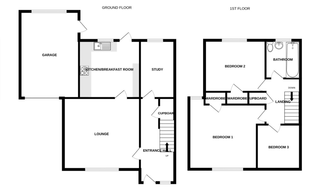 Floorplan of 3 bedroom Semi Detached House for sale, Glenwood Gardens, Waterlooville, Hampshire, PO8