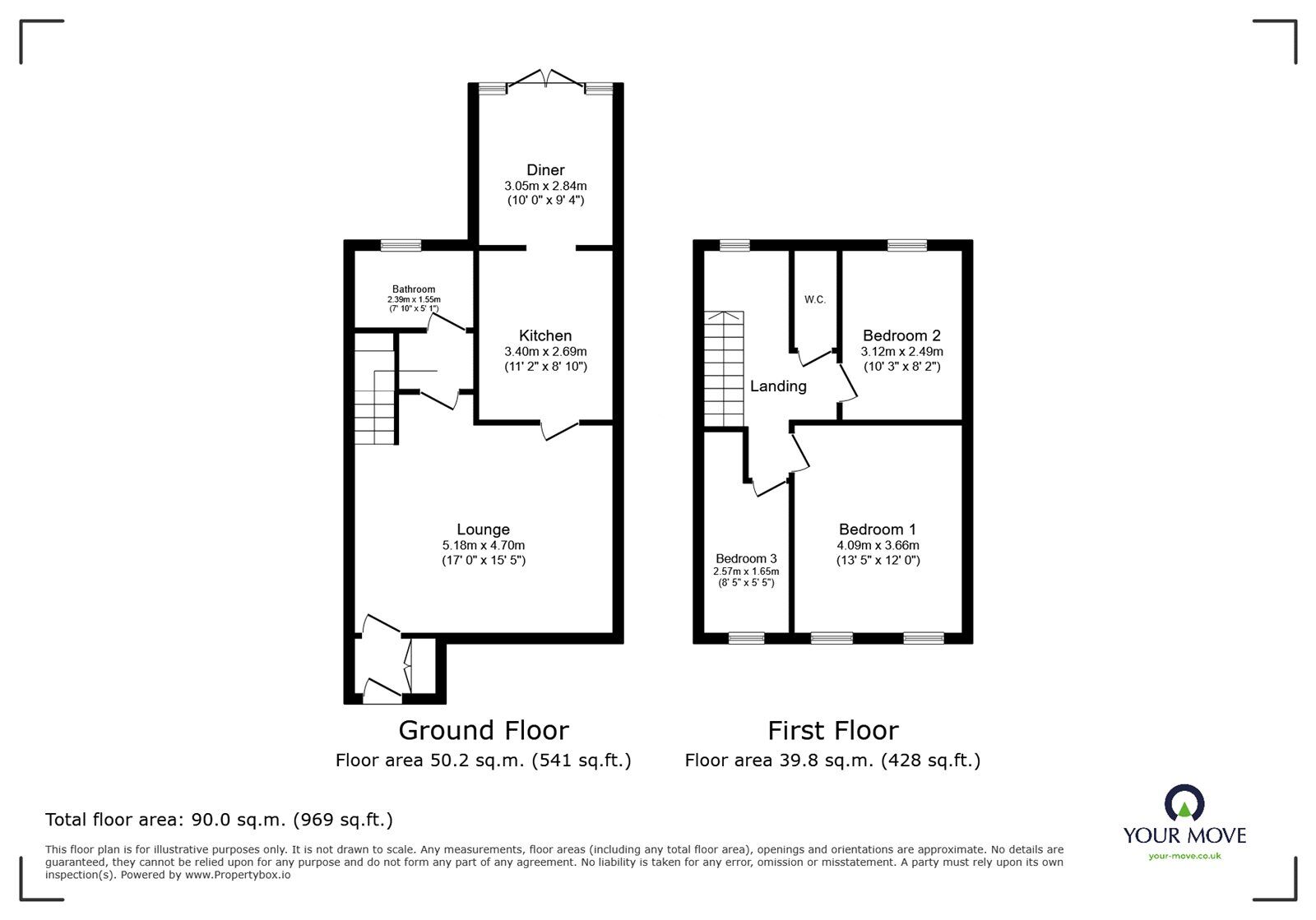 Floorplan of 3 bedroom Mid Terrace House for sale, Eastern Avenue, Southsea, Hampshire, PO4