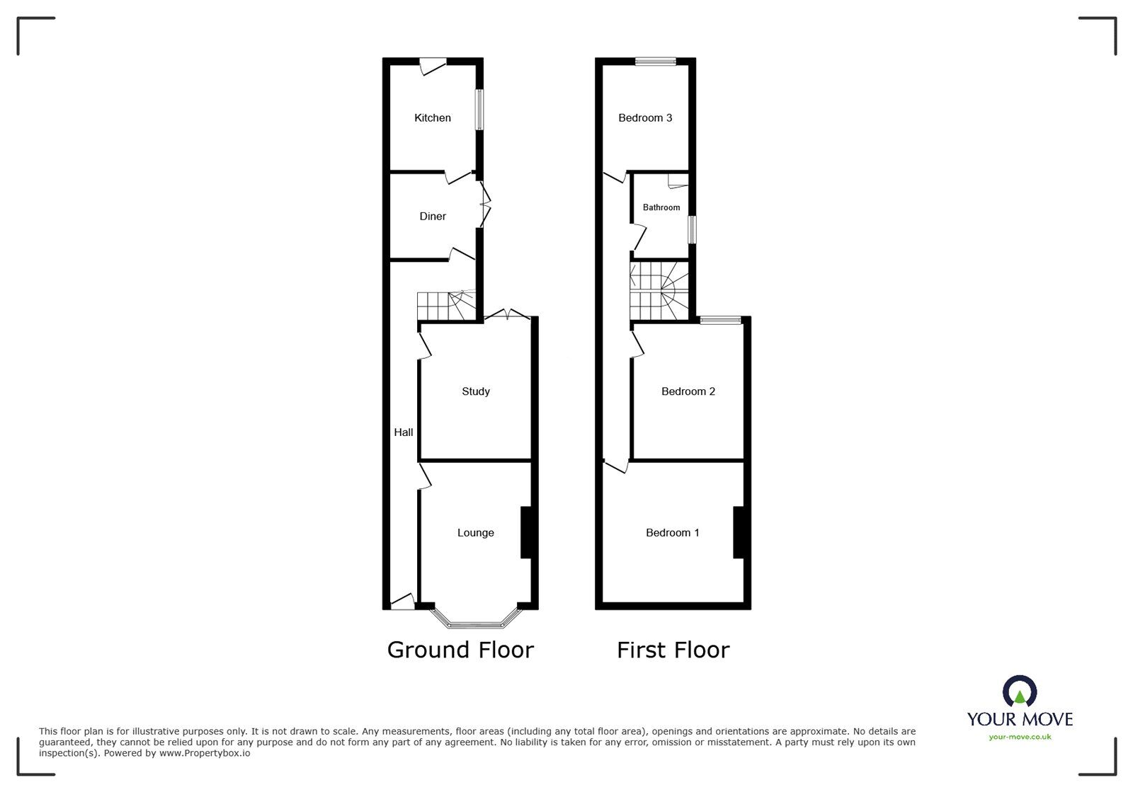 Floorplan of 3 bedroom Mid Terrace House for sale, Fawcett Road, Southsea, Hampshire, PO4