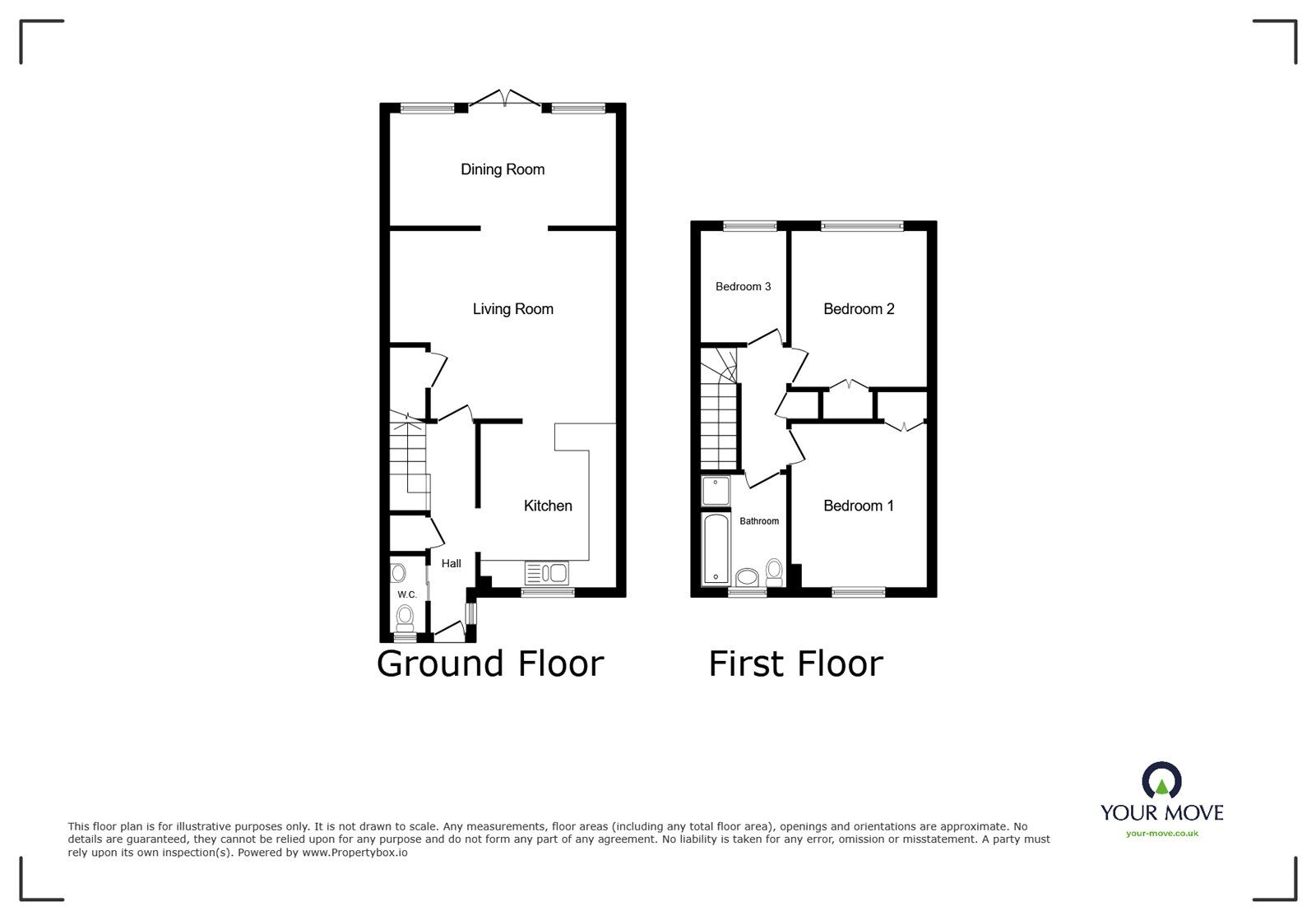 Floorplan of 3 bedroom Mid Terrace House for sale, Third Avenue, Havant, Hampshire, PO9
