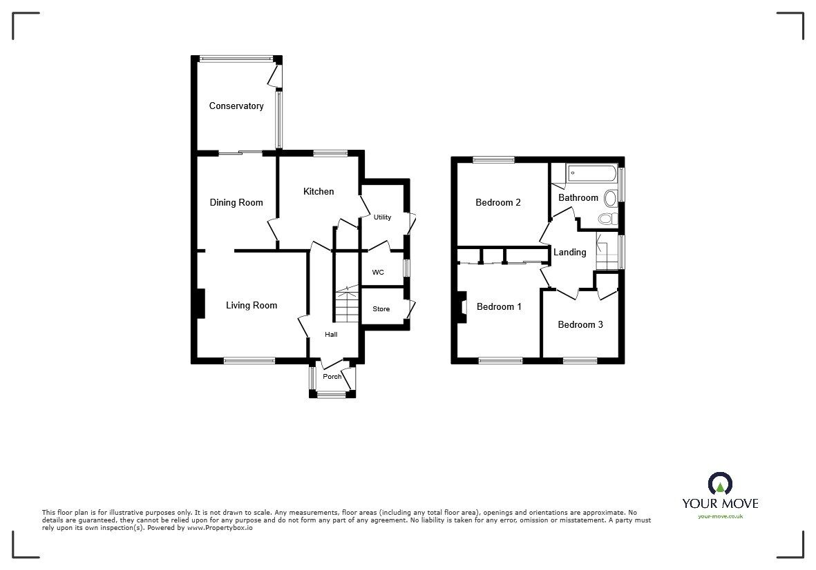 Floorplan of 3 bedroom Semi Detached House for sale, Blackdown Crescent, Havant, Hampshire, PO9