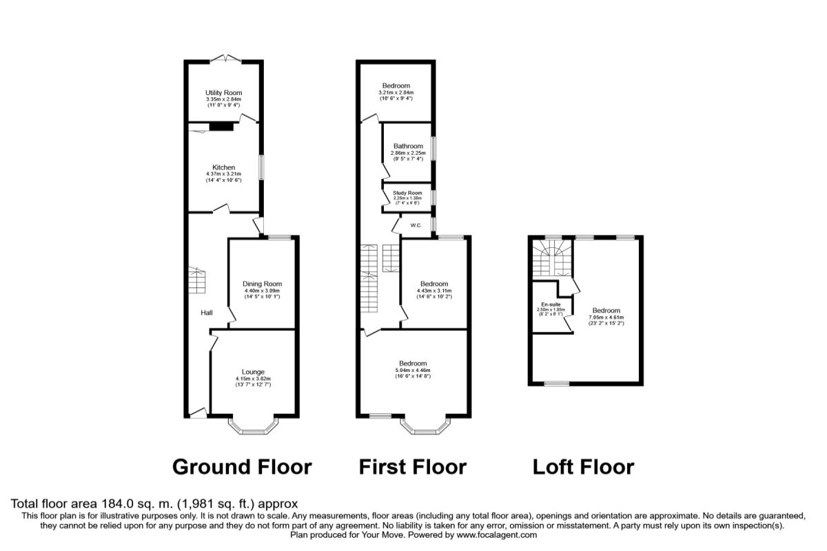 Floorplan of 6 bedroom  House to rent, St. Davids Road, Southsea, Hampshire, PO5