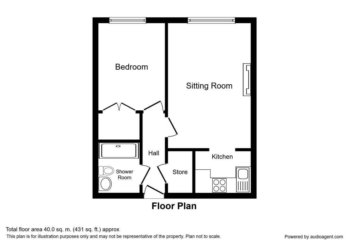 Floorplan of 1 bedroom  Flat for sale, Hulbert Road, Waterlooville, Hampshire, PO7
