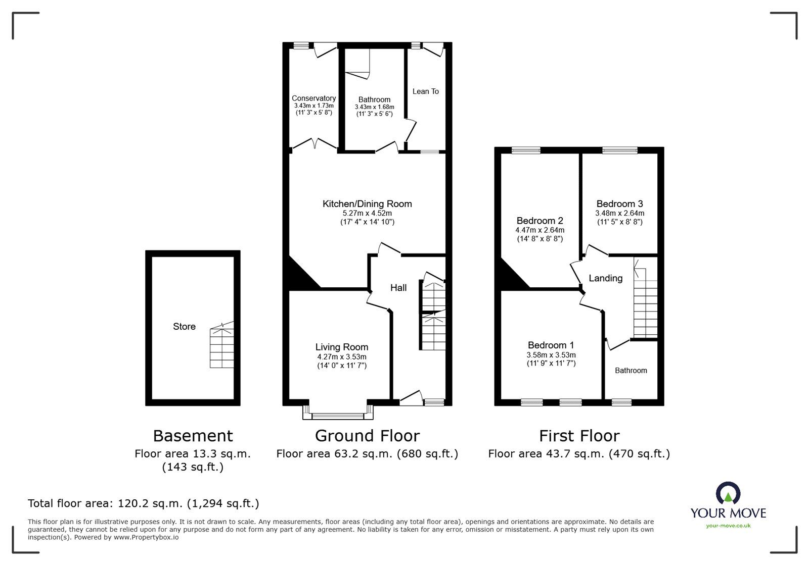 Floorplan of 3 bedroom Mid Terrace House for sale, Manners Road, Southsea, Hampshire, PO4