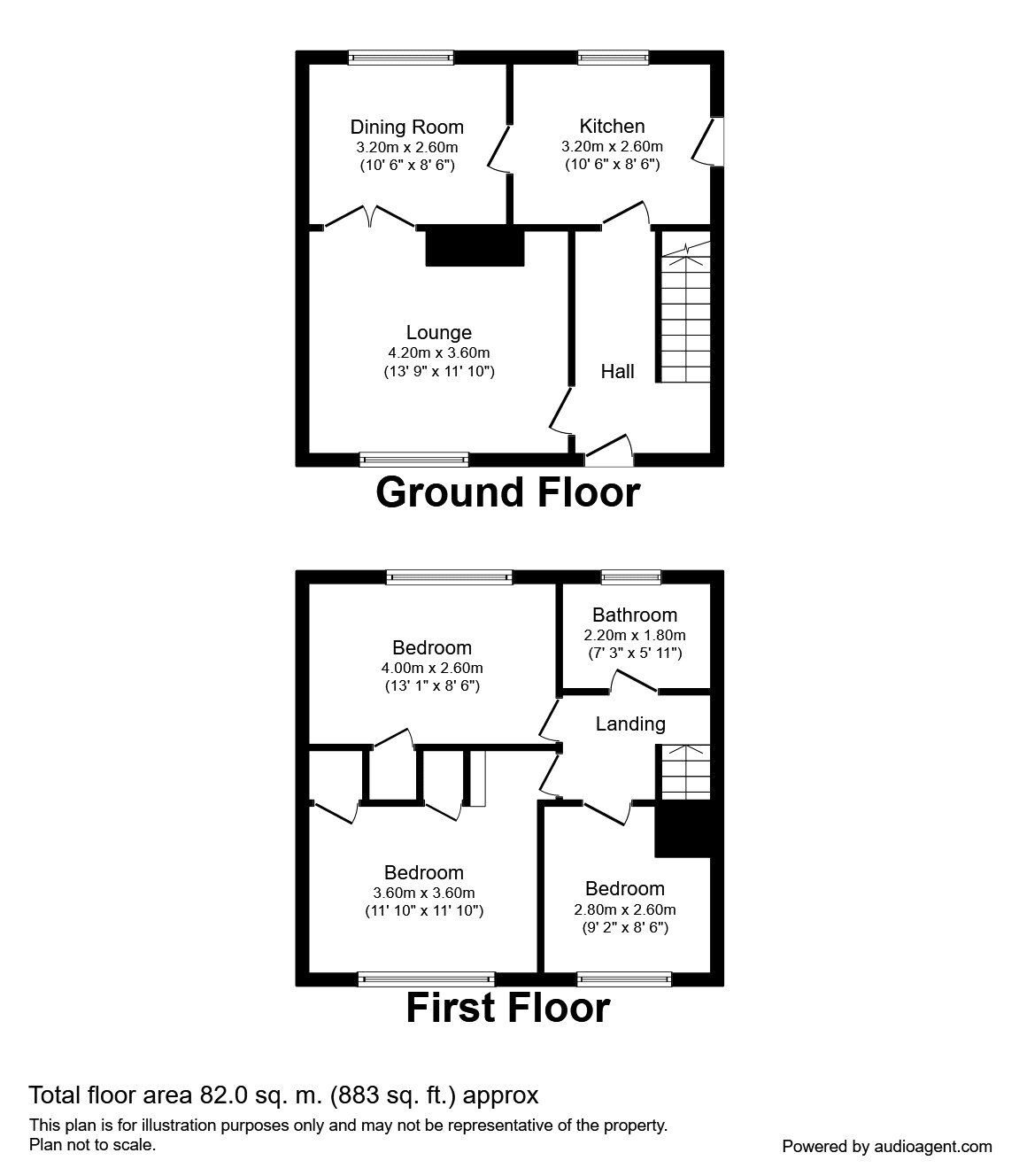 Floorplan of 3 bedroom Semi Detached House for sale, Woofferton Road, Portsmouth, Hampshire, PO6
