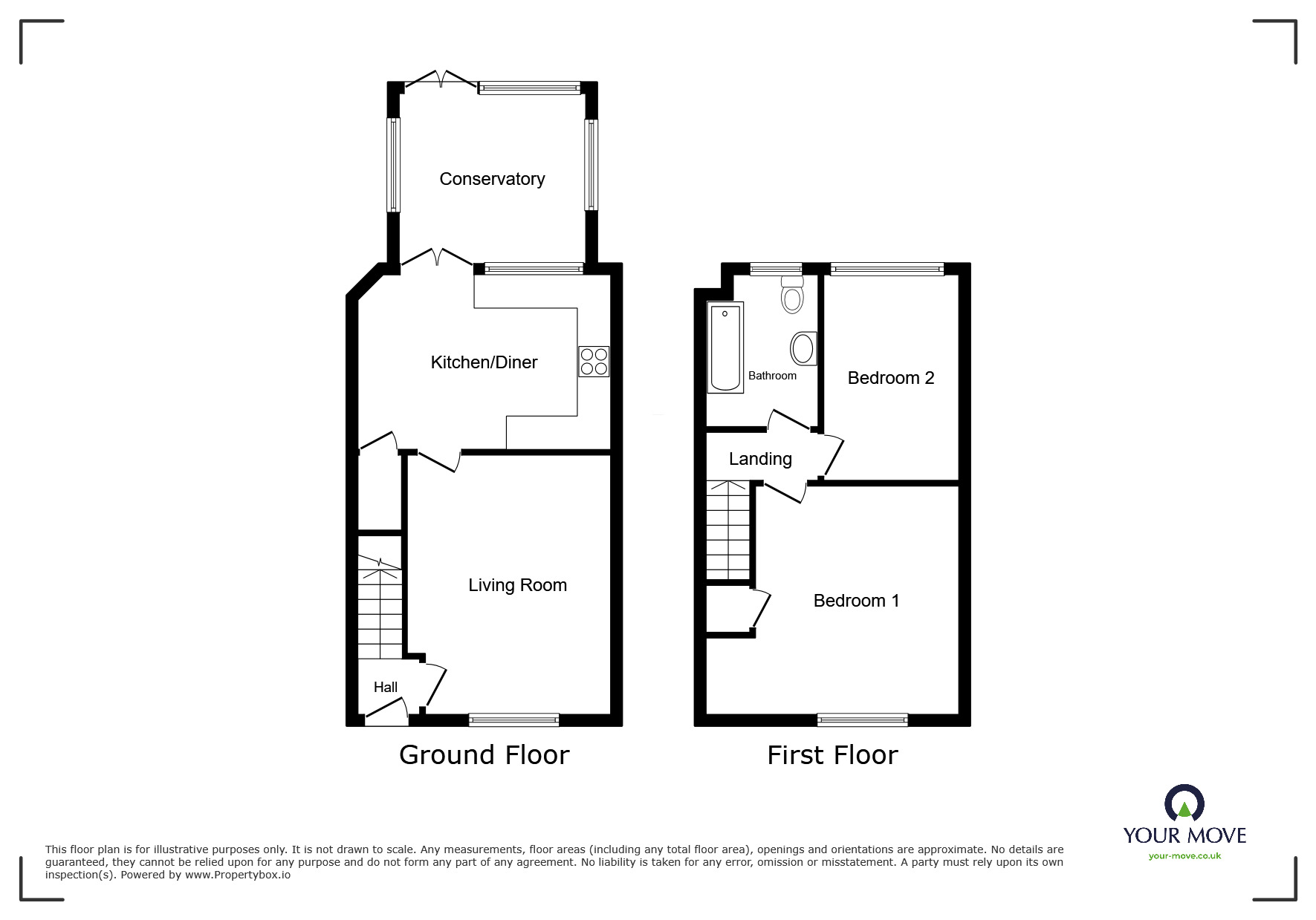 Floorplan of 2 bedroom Mid Terrace House for sale, Spinnaker Drive, Portsmouth, Hampshire, PO2