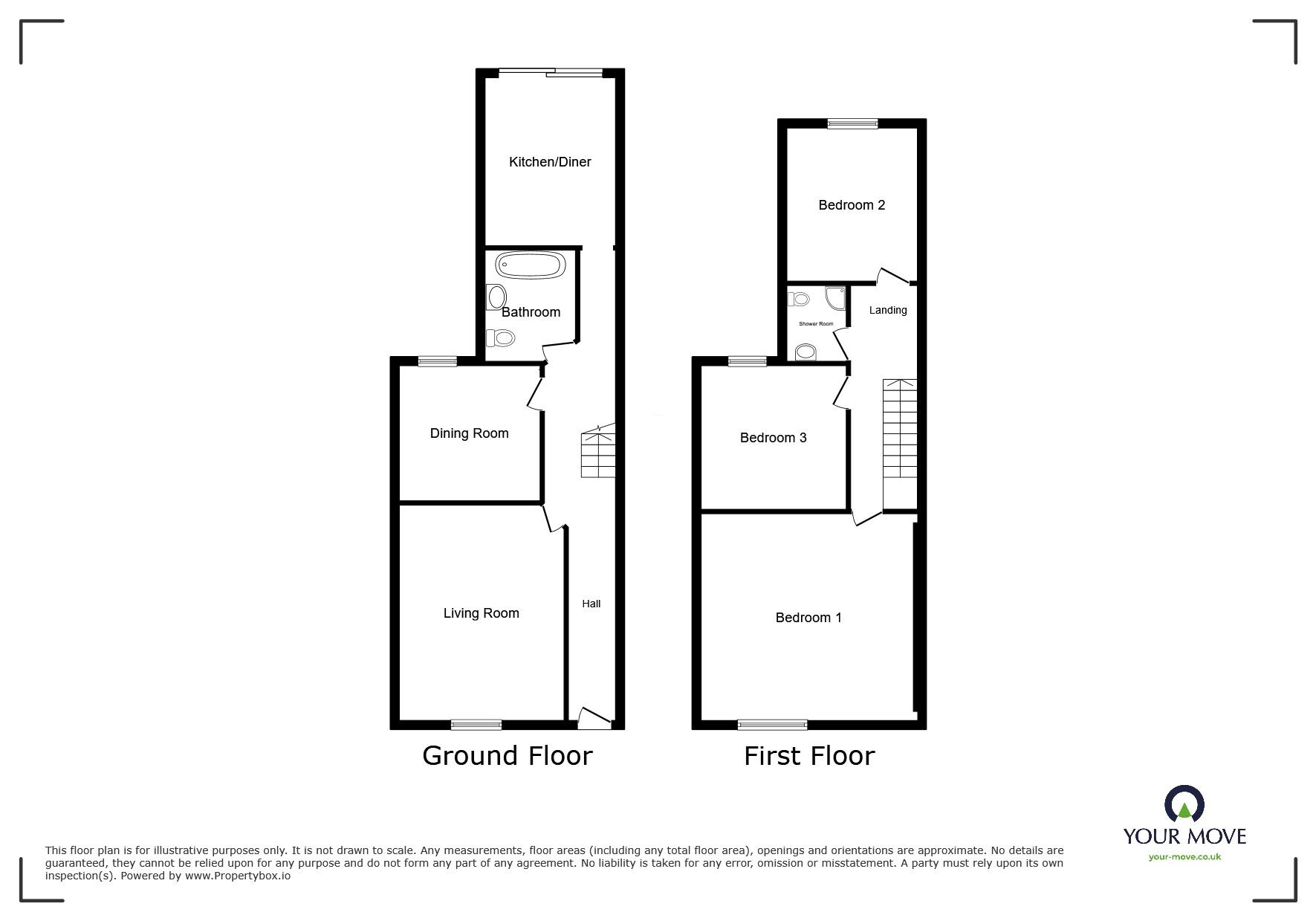 Floorplan of 3 bedroom Mid Terrace House for sale, Eastney Road, Southsea, Hampshire, PO4