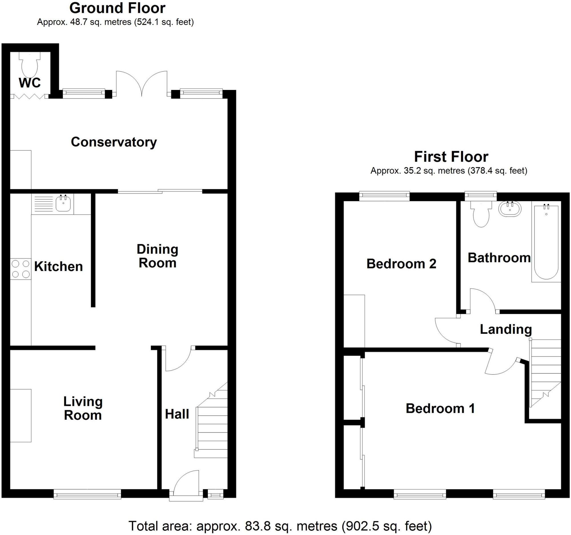 Floorplan of 2 bedroom Mid Terrace House for sale, Silchester Road, Portsmouth, Hampshire, PO3