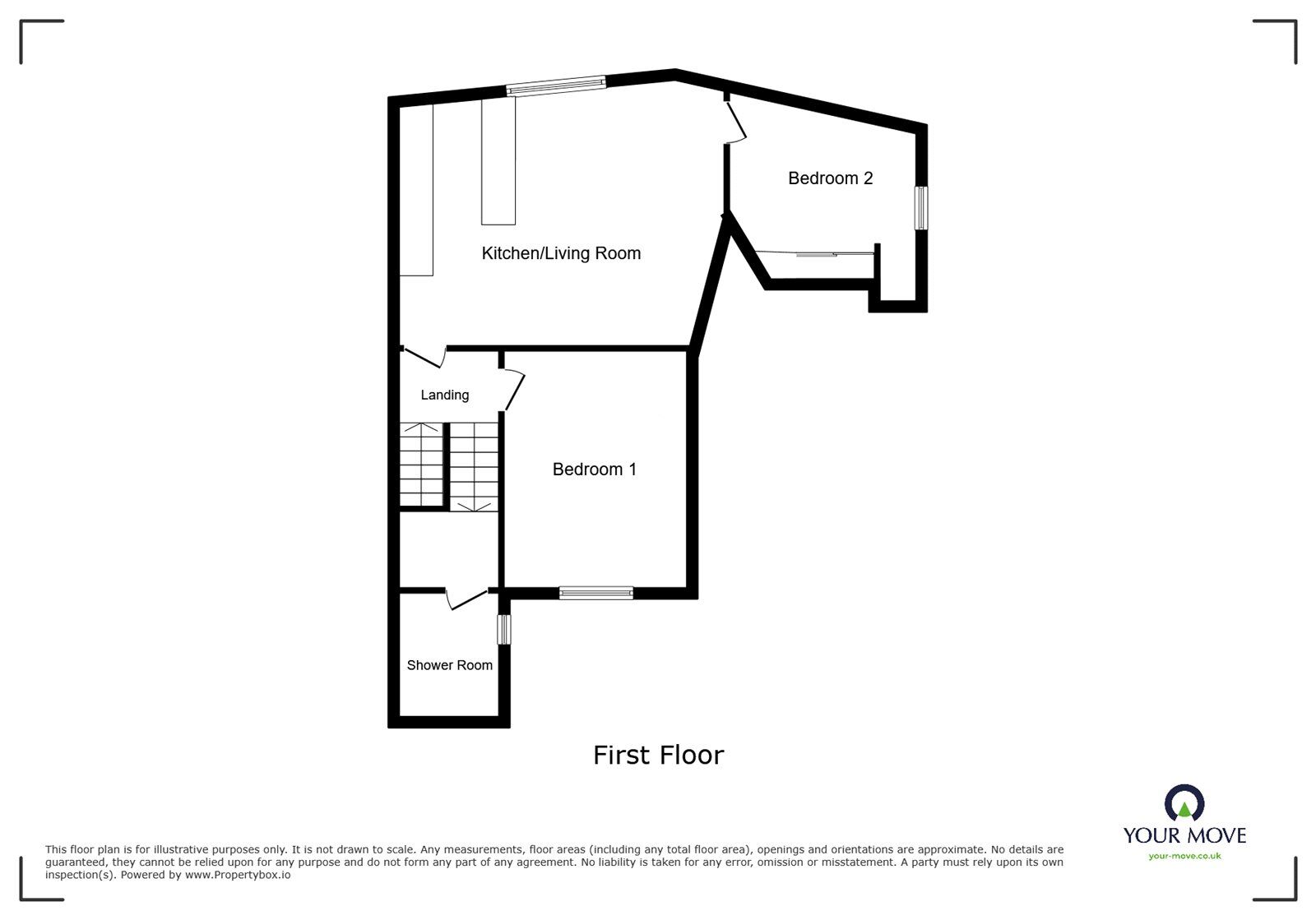 Floorplan of 2 bedroom  Flat for sale, St. Helens, 117 Clarendon Road, Hampshire, PO4