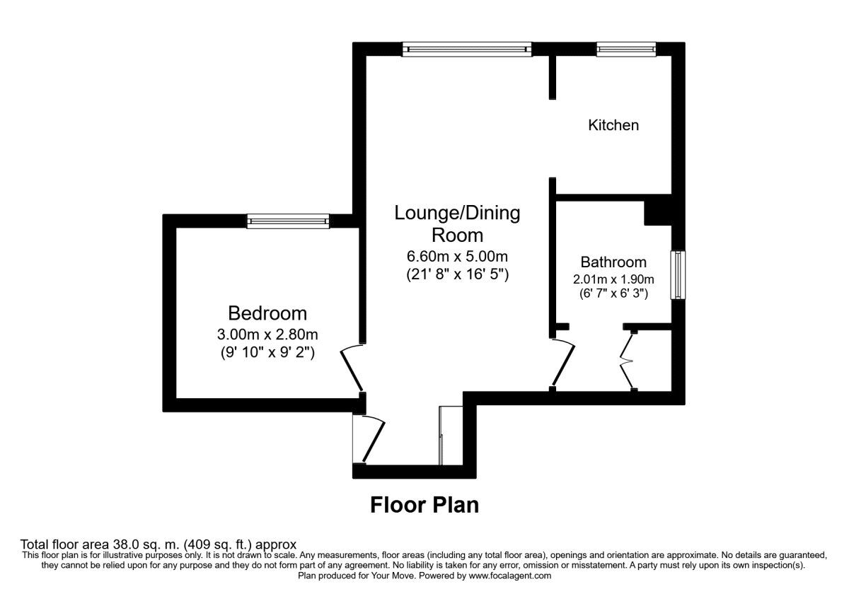 Floorplan of 1 bedroom  Flat for sale, Crombie Close, Waterlooville, Hampshire, PO8