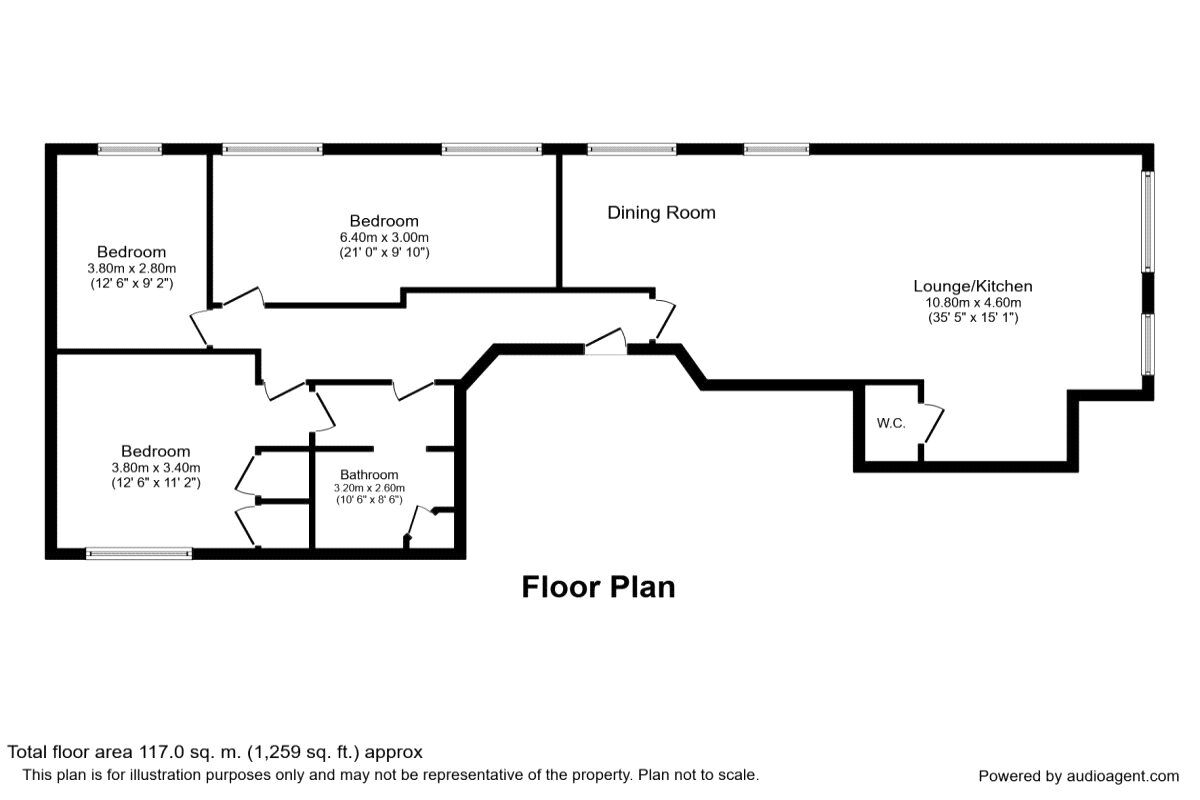 Floorplan of 3 bedroom Flat to rent, Bishop Street, Portsmouth, Hampshire, PO1