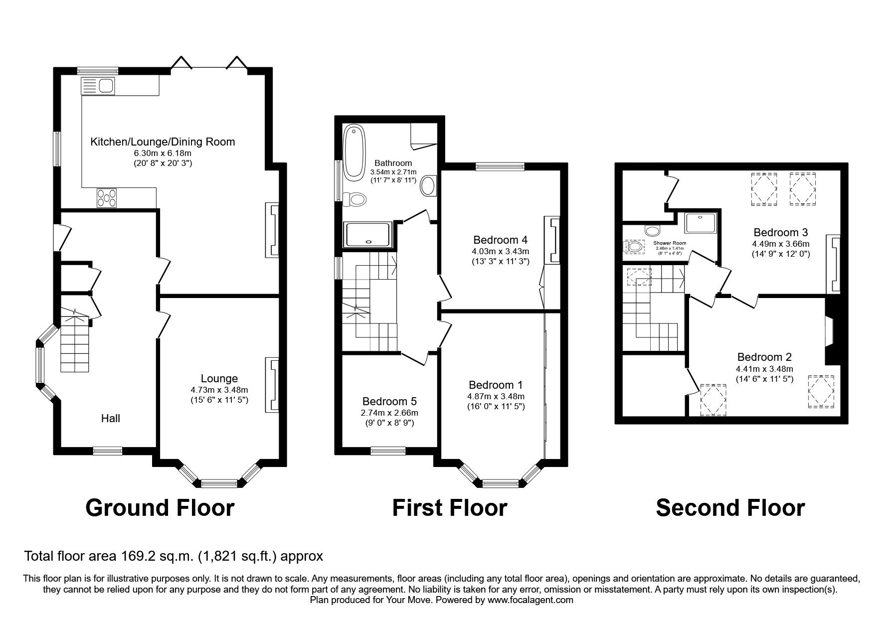 Floorplan of 5 bedroom Semi Detached House for sale, The Dale, Waterlooville, Hampshire, PO7