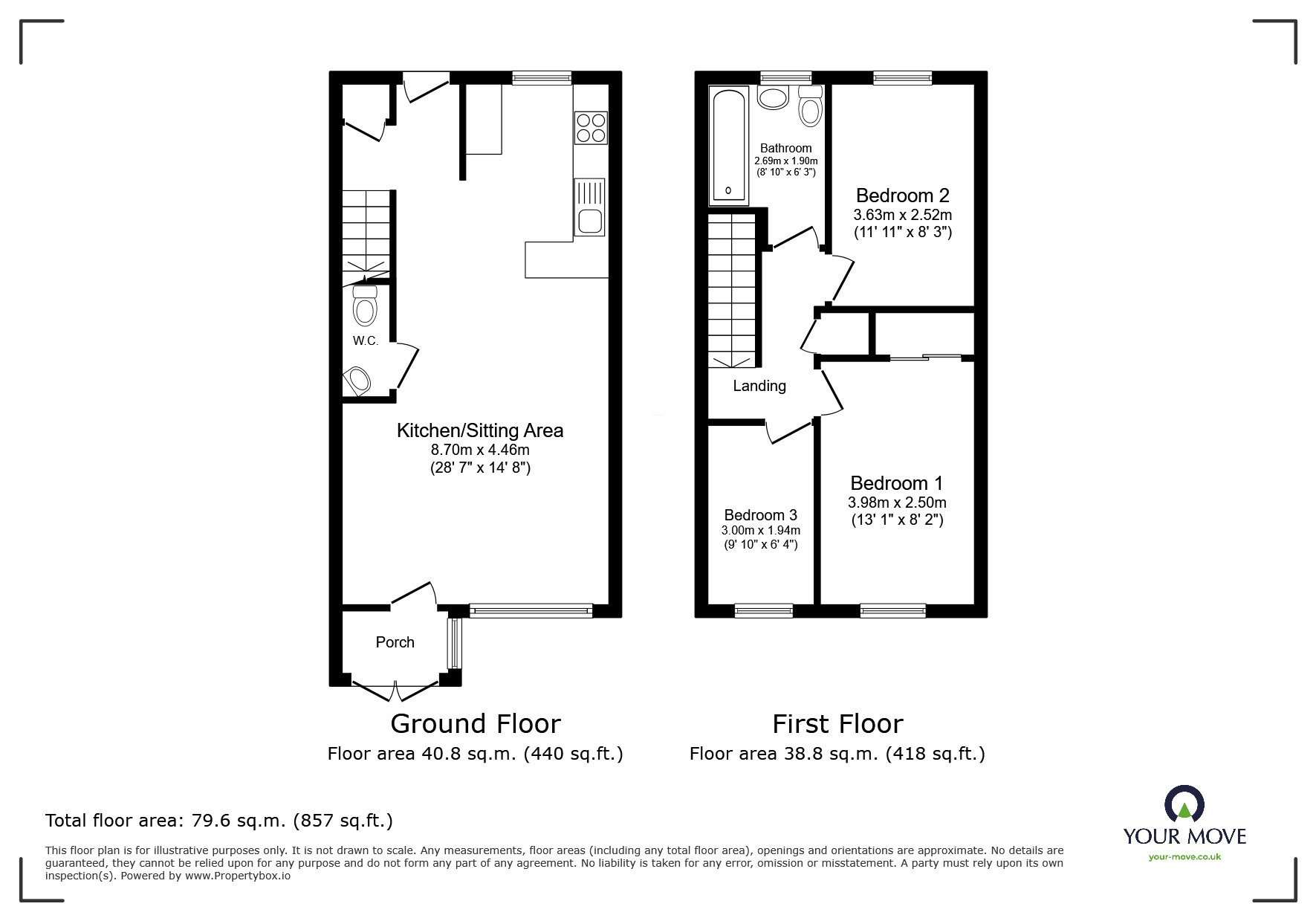 Floorplan of 3 bedroom Mid Terrace House for sale, King Street, Southsea, Hampshire, PO5