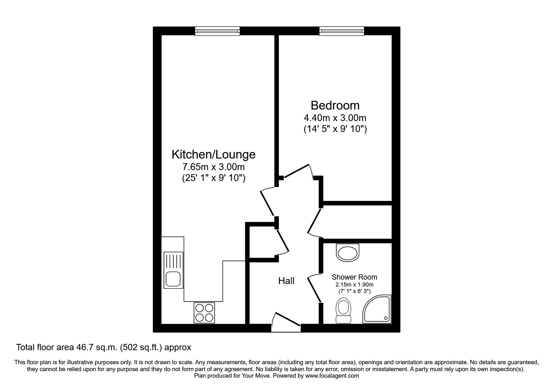 Floorplan of 1 bedroom Flat for sale, Milton Road, Southsea, PO4