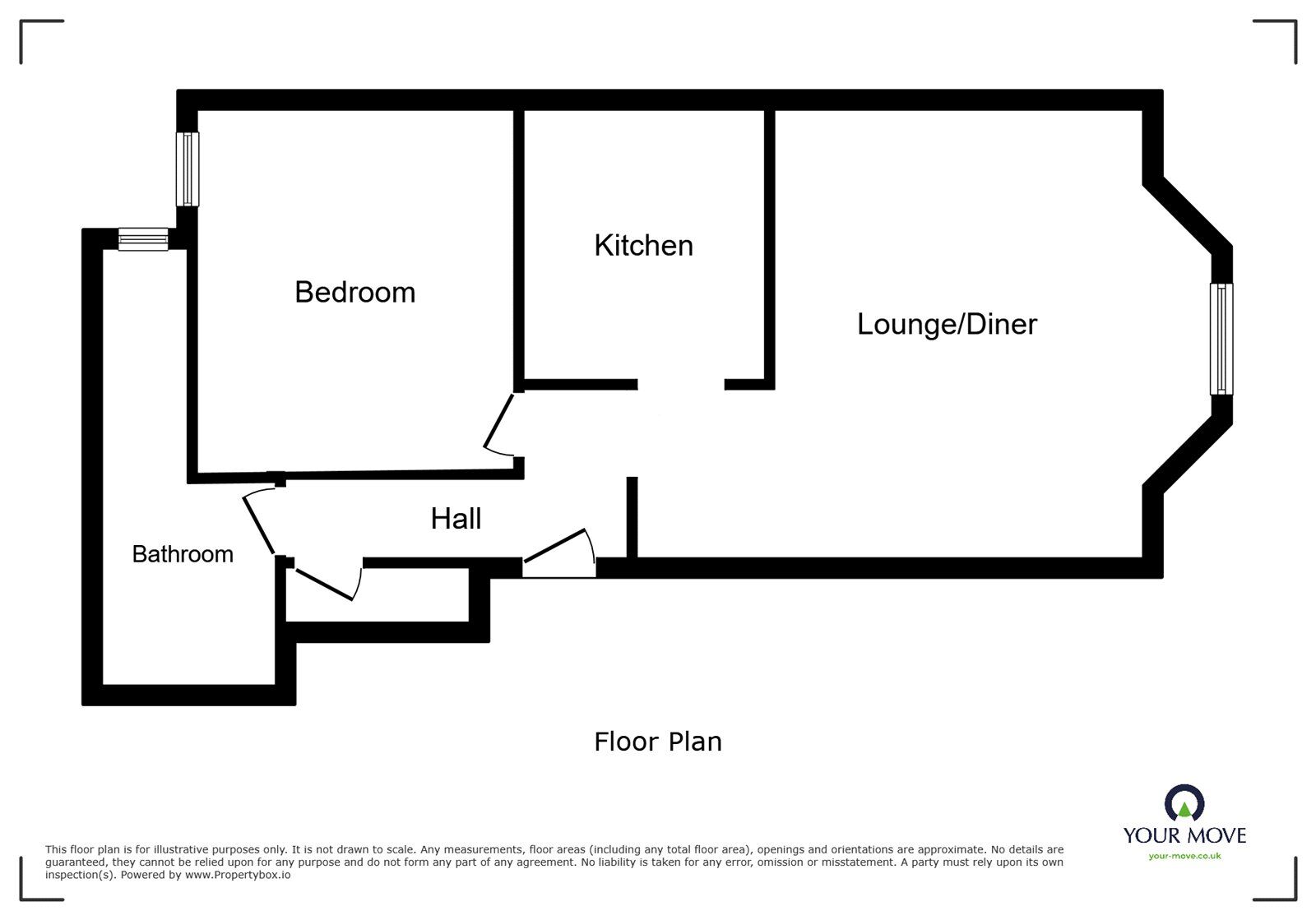 Floorplan of 1 bedroom Flat for sale, 1, Beach Road, Hampshire, PO5