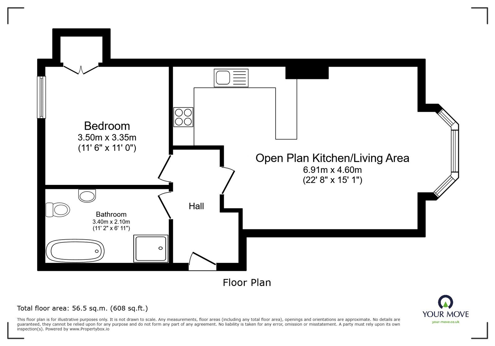 Floorplan of 1 bedroom Flat for sale, Western Parade, Southsea, Hampshire, PO5