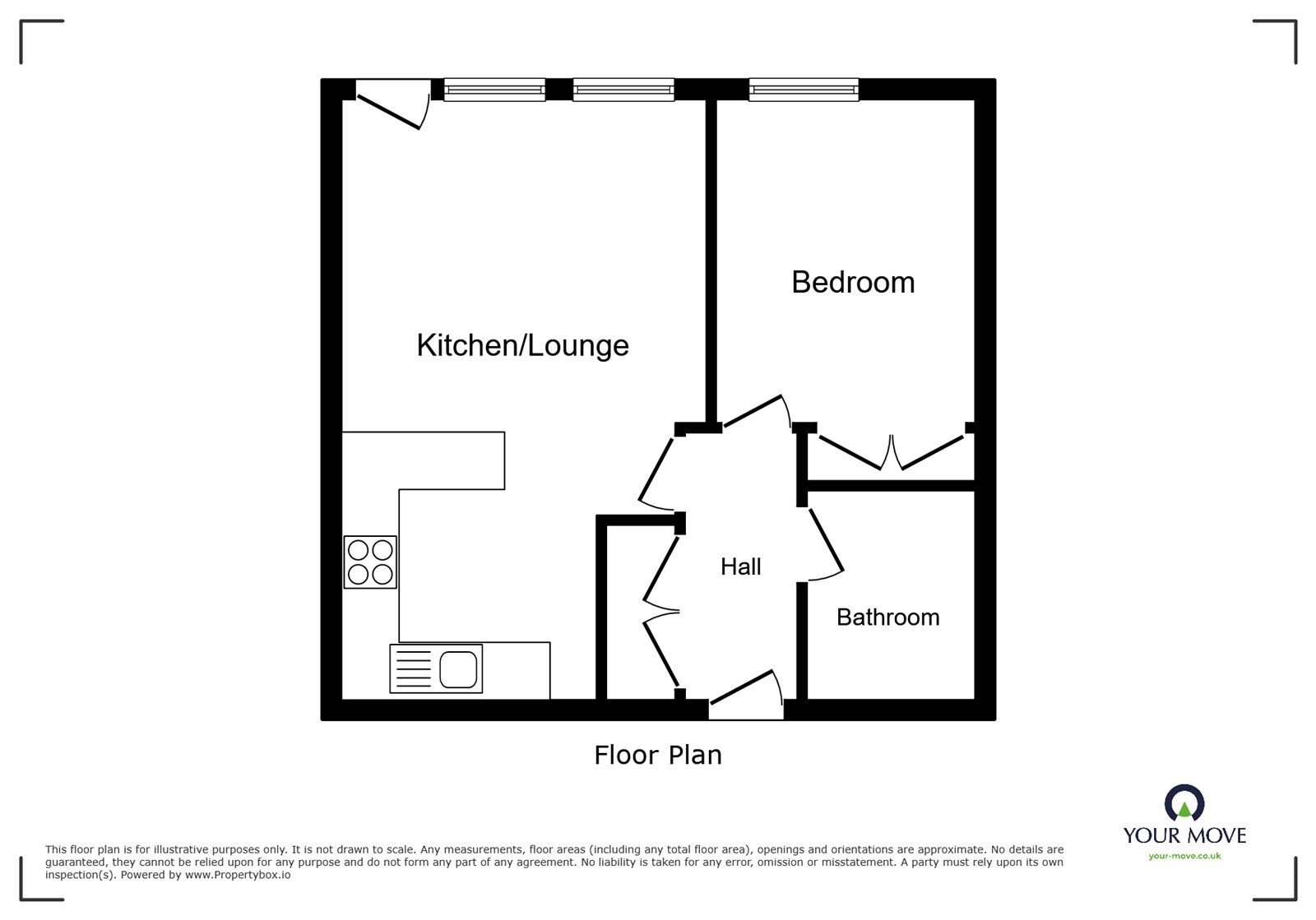 Floorplan of 1 bedroom Flat for sale, Bonfire Corner, Portsmouth, PO1
