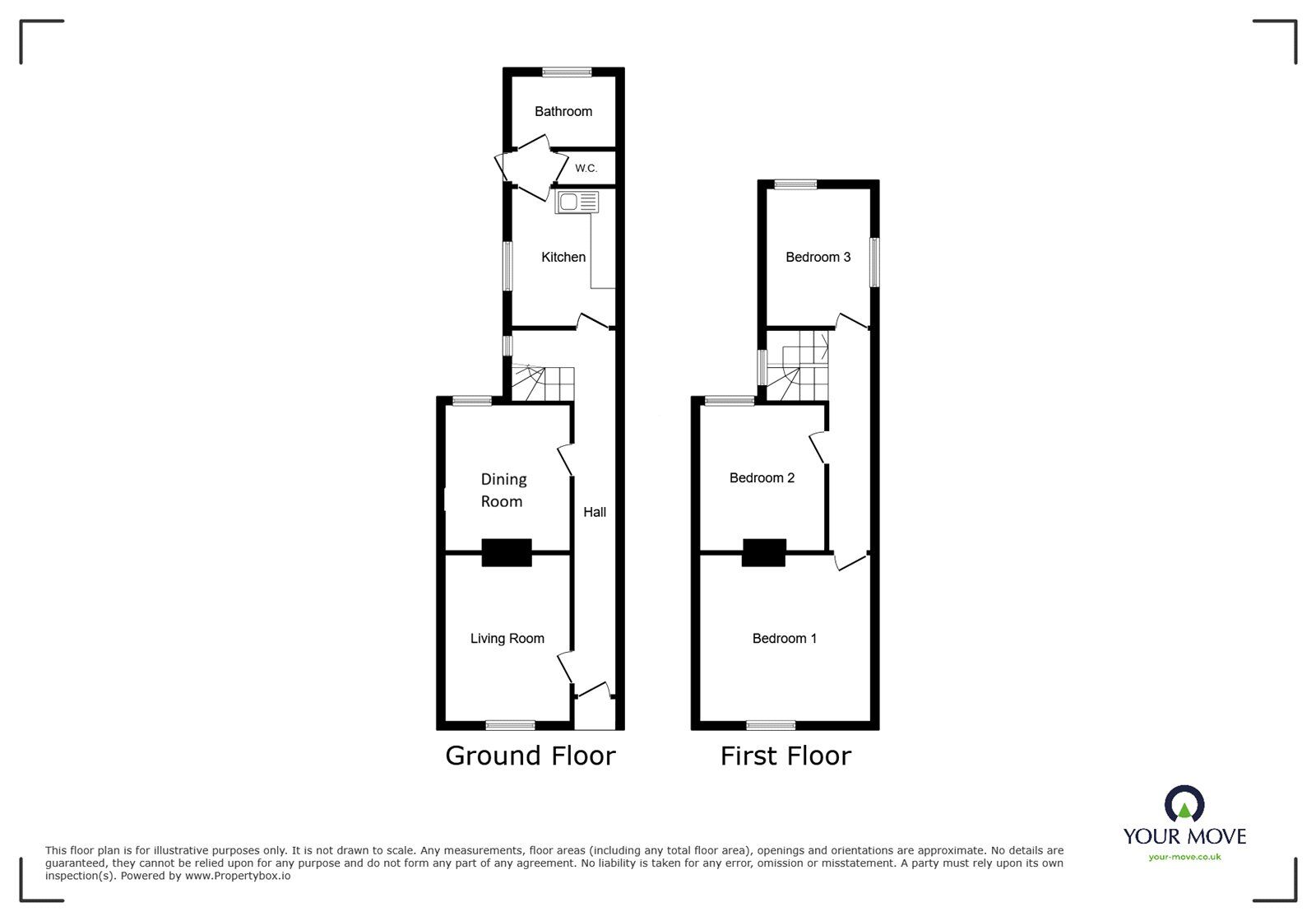 Floorplan of 3 bedroom Mid Terrace House for sale, Percy Road, Southsea, Hampshire, PO4